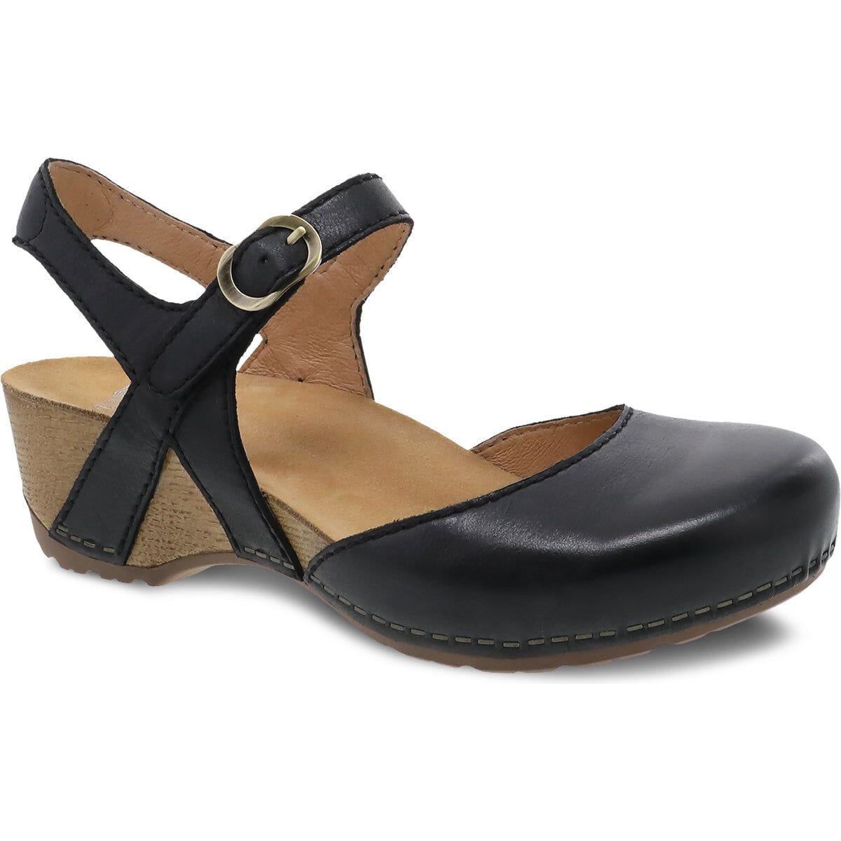 DANSKO TIFFANI Women's Milled Burnished Leather Clogs - Comfortable Slip-On Shoes for Nurses, Teachers & Healthcare Professionals