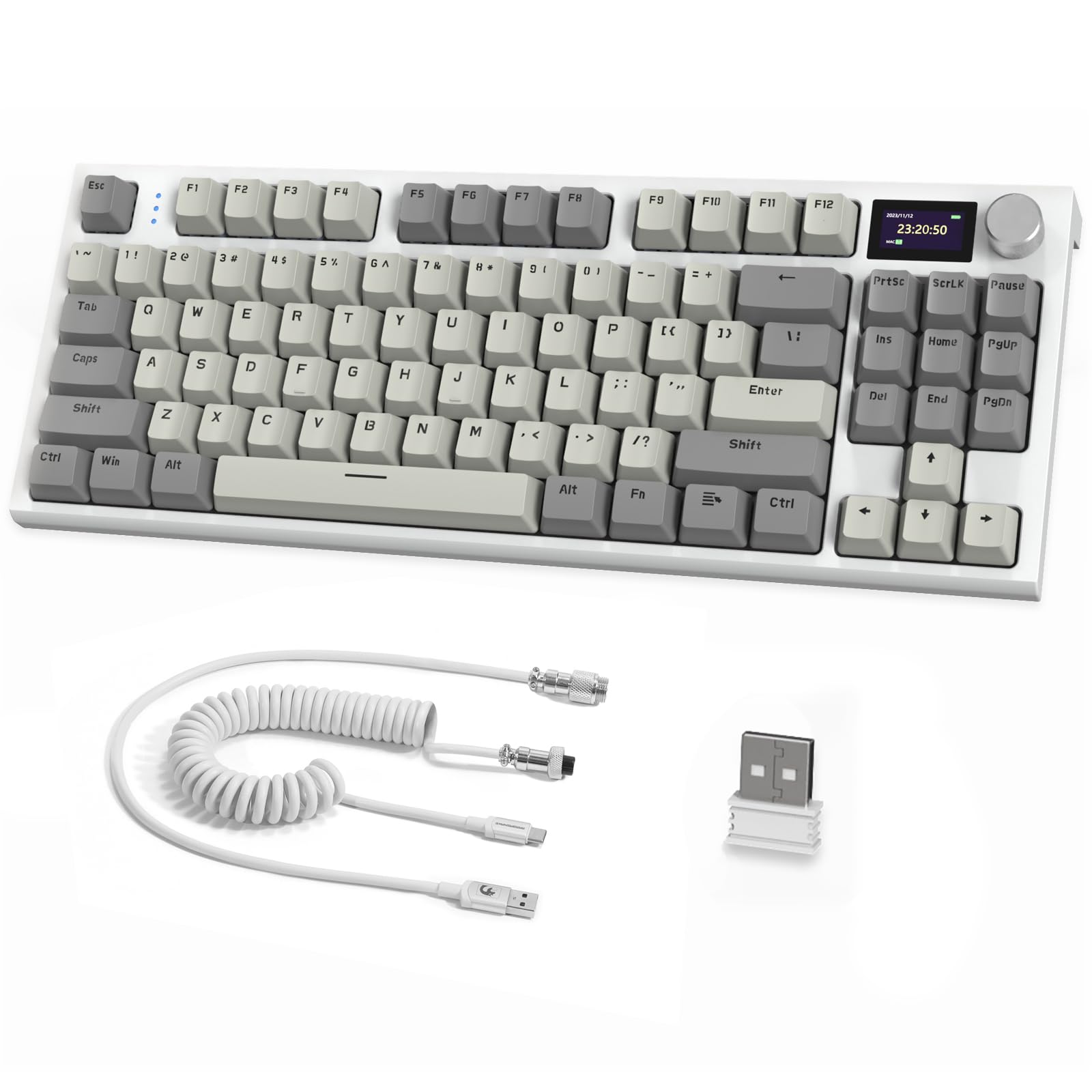 RK86 Pro Mechanical Keyboard - 2.4G Wireless, Bluetooth 5.0, USB-C Wired Gaming Keyboard, 75% TKL 87 Keys with 1.2