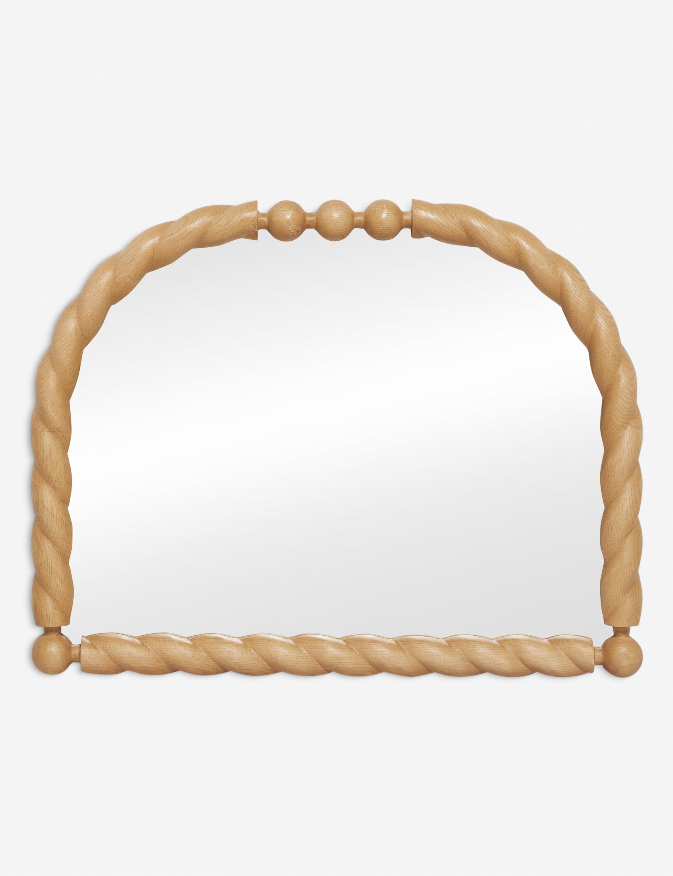Sarah Sherman Samuel Braided Mantel Mirror - Handwoven Rattan Wall Decor for Living Room, Bedroom & Entryway - Boho Chic Home Accent for Farmhouse, Coastal & Modern Interiors