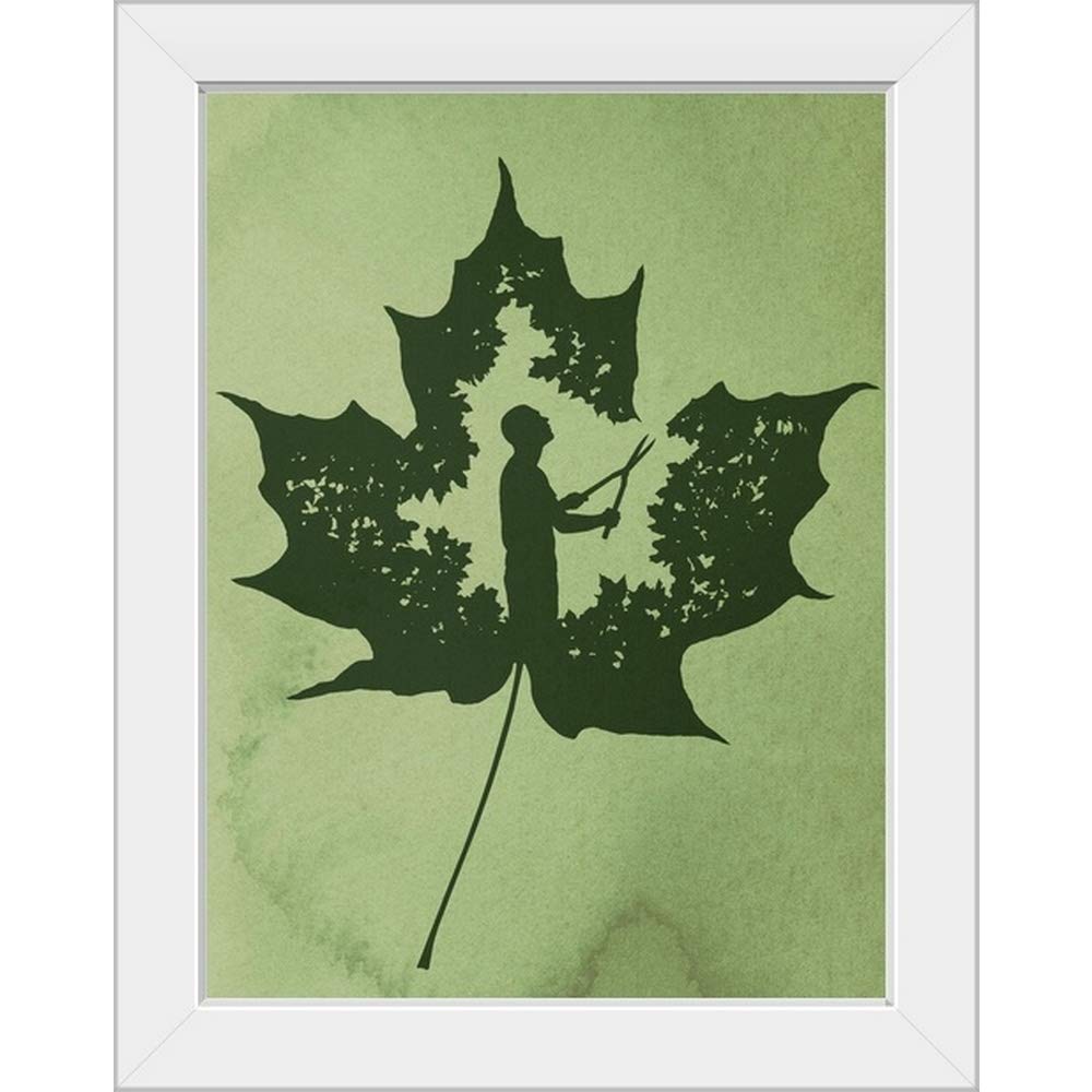 White Framed Botanical Leaf Art Print - Elegant Nature Wall Decor for Living Room, Bedroom & Office | Modern Home & Office Artwork