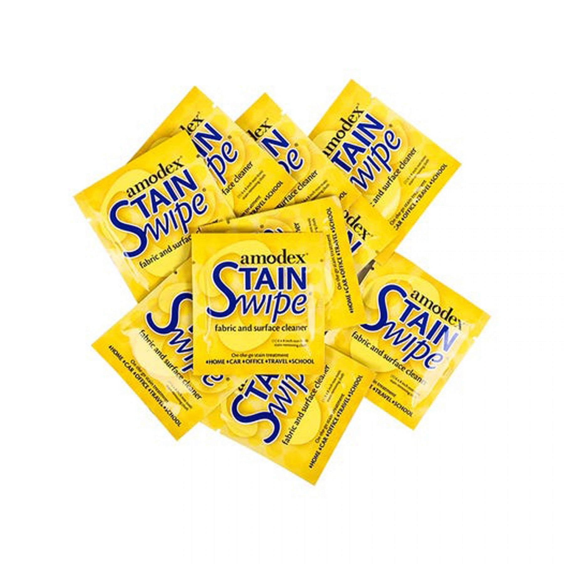 Amodex® Stain Wipe Fabric & Surface Cleaner - 10 Pack | Removes Tough Stains from Clothes, Upholstery & Carpets | Perfect for Home, Office & Travel Use