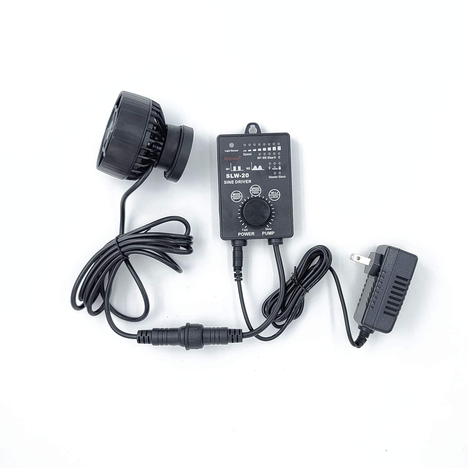 Jebao SLW-20 Wave Maker Flow Pump with Controller - 2641 GPH for Saltwater Marine Reef Aquarium - Perfect for Coral Tanks, Fish Tanks & Aquatic Ecosystems