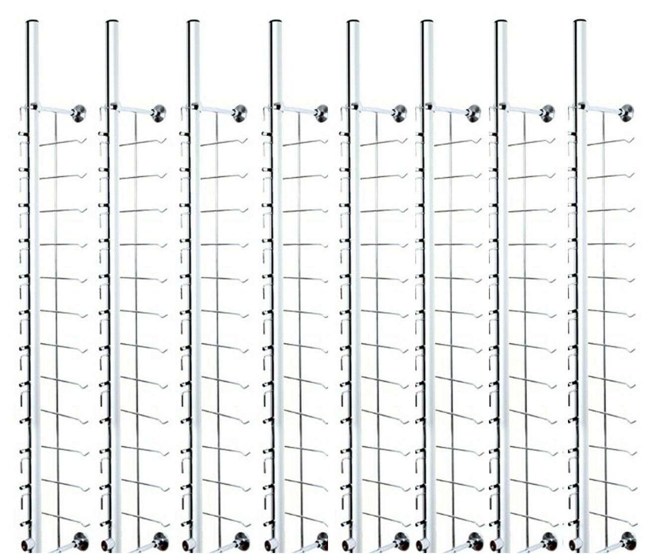 8-Piece Lockable Sunglasses Display Stand Set - Aluminum Eyeglass Rack Holder with Decorative Rod for Retail Stores & Boutiques - Perfect for Organizing and Showcasing Sunglasses in Shops, Malls, and Optical Stores