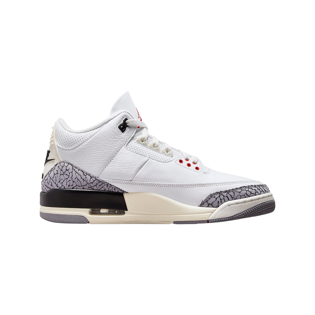 Air Jordan 3 Retro Reimagined White Cement Sneakers - Summit White/Fire Red/Black Colorway - Perfect for Basketball, Streetwear & Sneaker Collectors