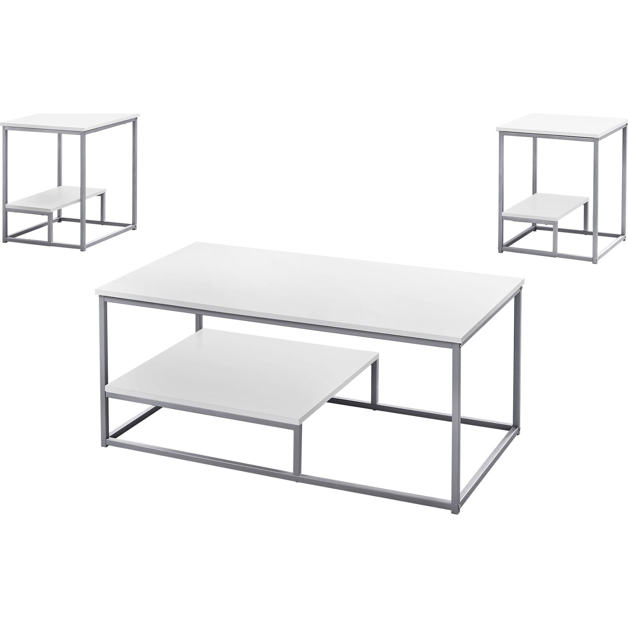 Arianna 3-Pack White Folding Tables - Portable Lightweight Tables for Indoor & Outdoor Use, Parties, Camping, and Events