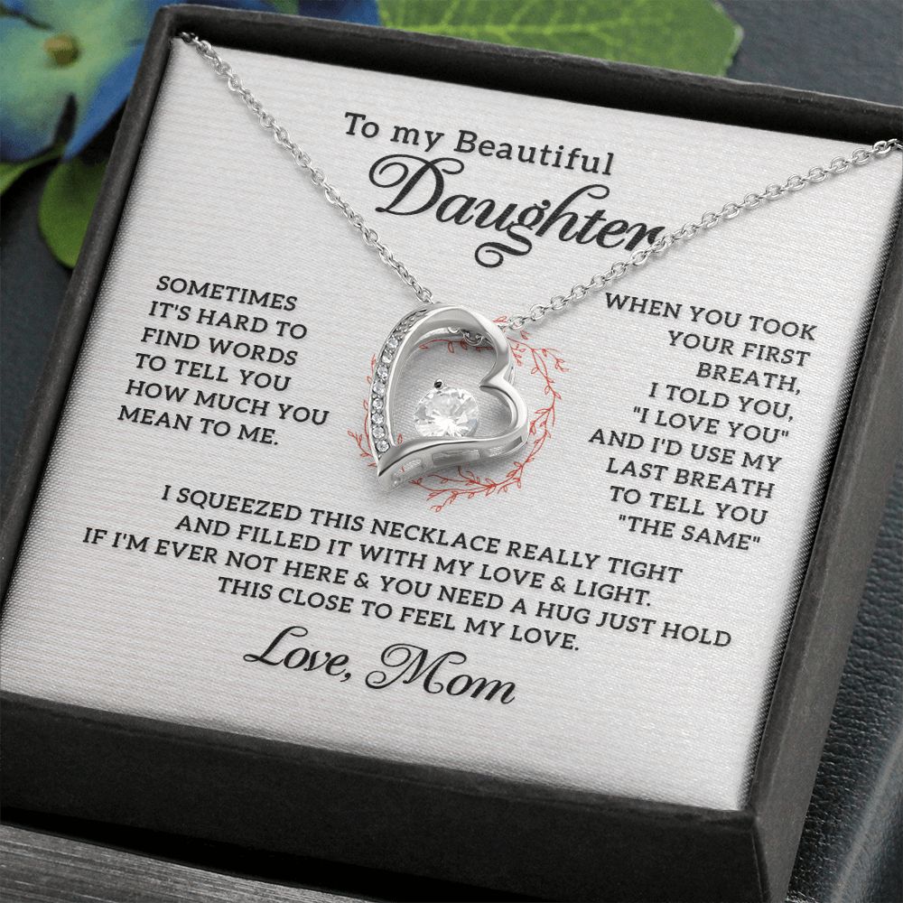 Heart Necklace for Daughter - Thoughtful Birthday & Christmas Gift from Mom - Perfect for Special Occasions & Everyday Wear