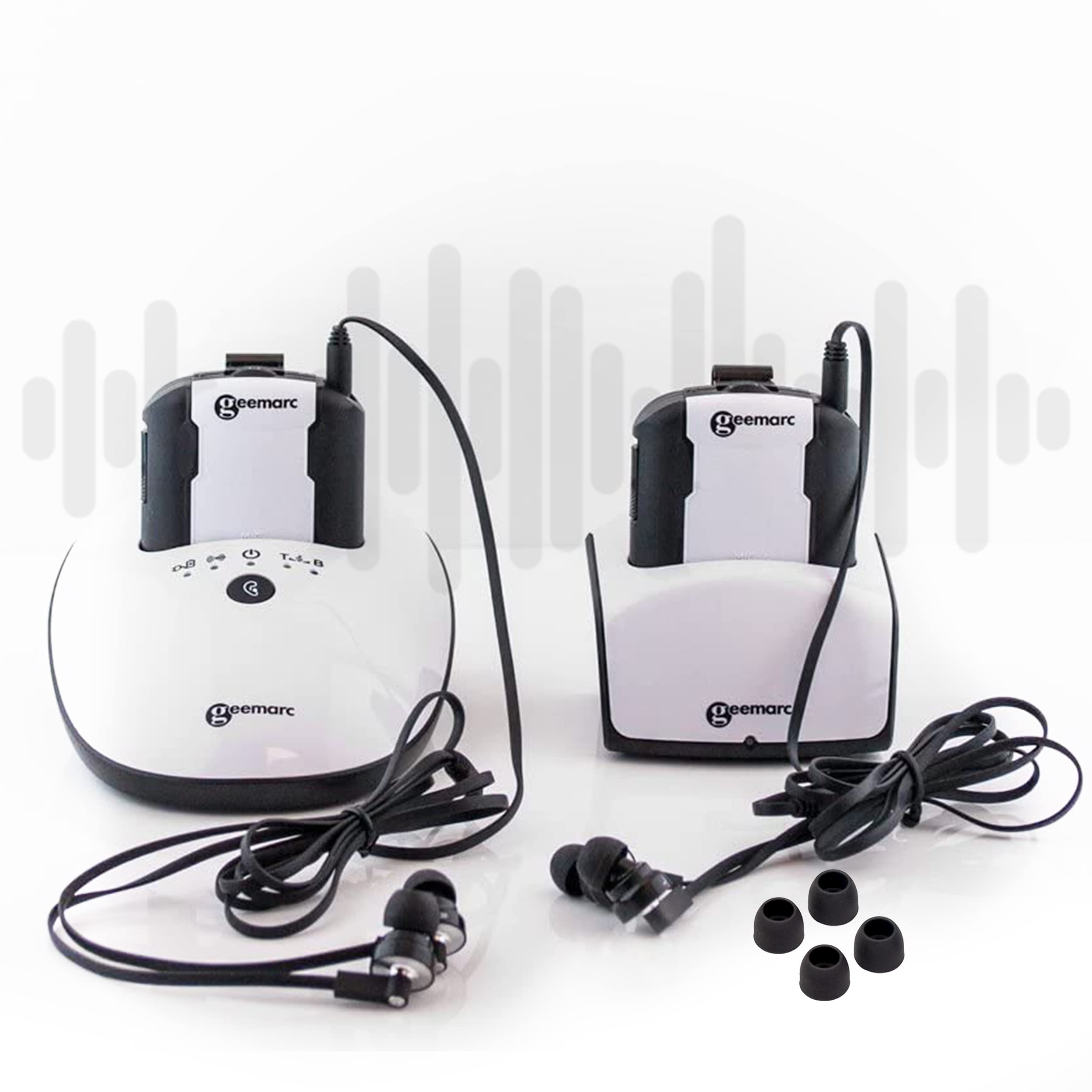 Sonic Alert Opti Clip Amplified TV Listener Earbuds - CL7350 | 2 Pack Hearing Amplifier for TV, Phone, Computer & Tablet | Clear Sound for Hard of Hearing | Perfect for Home Entertainment & Remote Work