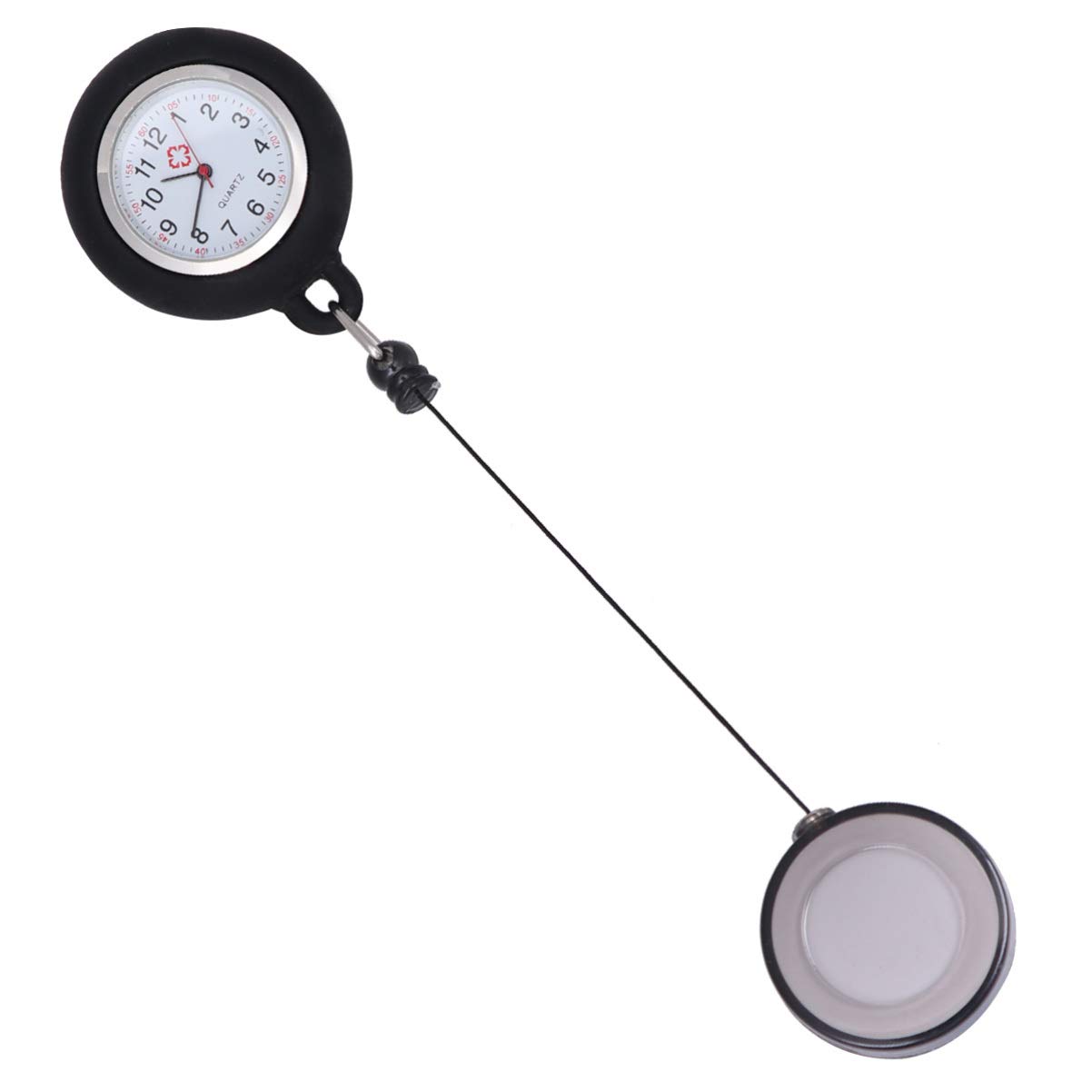 NICERIO Nurse Pocket Watch - Stretchable Clip-On Lapel Watch for Nurses - Perfect for Medical Professionals & Healthcare Workers (White) - Ideal for Hospital Shifts, Clinical Duties & Nursing School