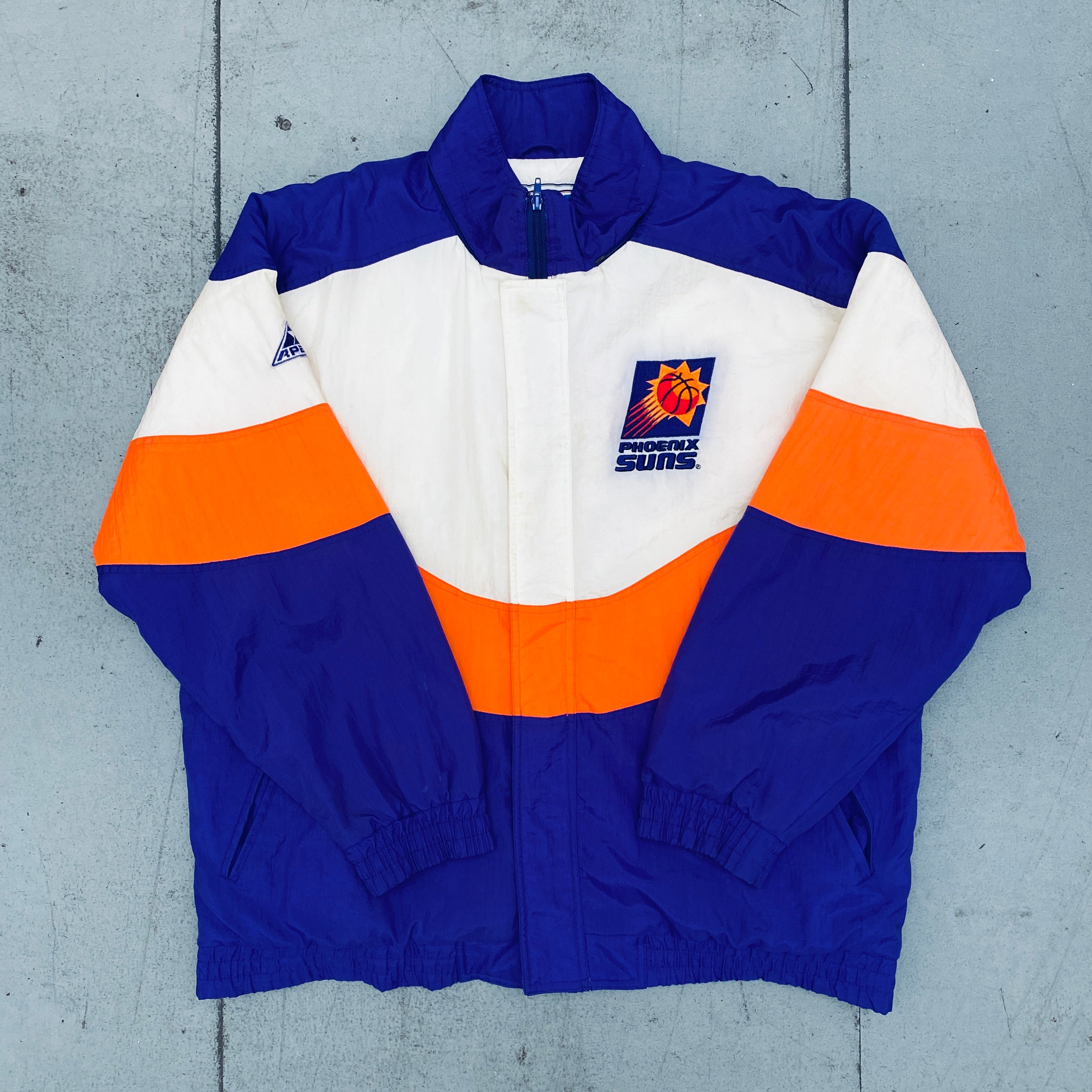 Phoenix Suns 1990s Vintage Apex One Wave Full Zip Jacket - XL Size | Retro Basketball Hoodie for Men, Streetwear Fashion & NBA Fan Collection