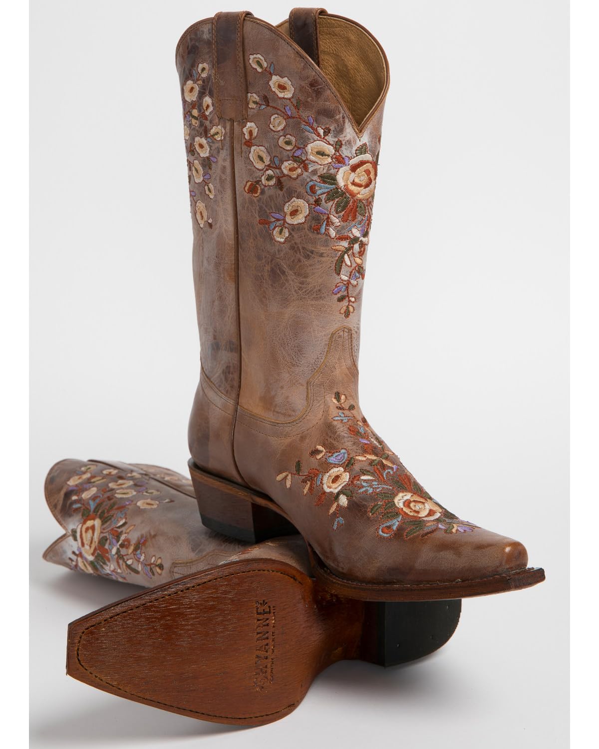 Shyanne Women's Maisie Floral Embroidered Western Leather Boots - Snip Toe Cowgirl Boots for Women | Comfortable & Stylish for Country Dancing, Rodeo & Western Fashion