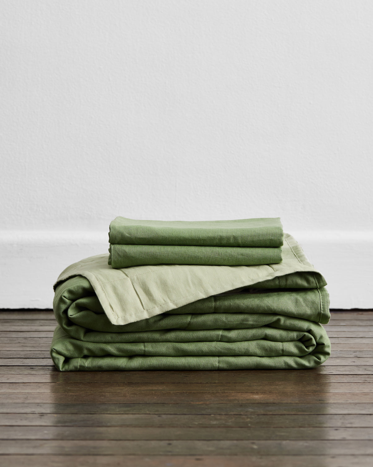 Premium Sage & Pistachio 100% French Flax Linen Quilt Set - Breathable & Eco-Friendly Bedding for All Seasons | Perfect for Master Bedrooms, Guest Rooms & Cozy Home Decor