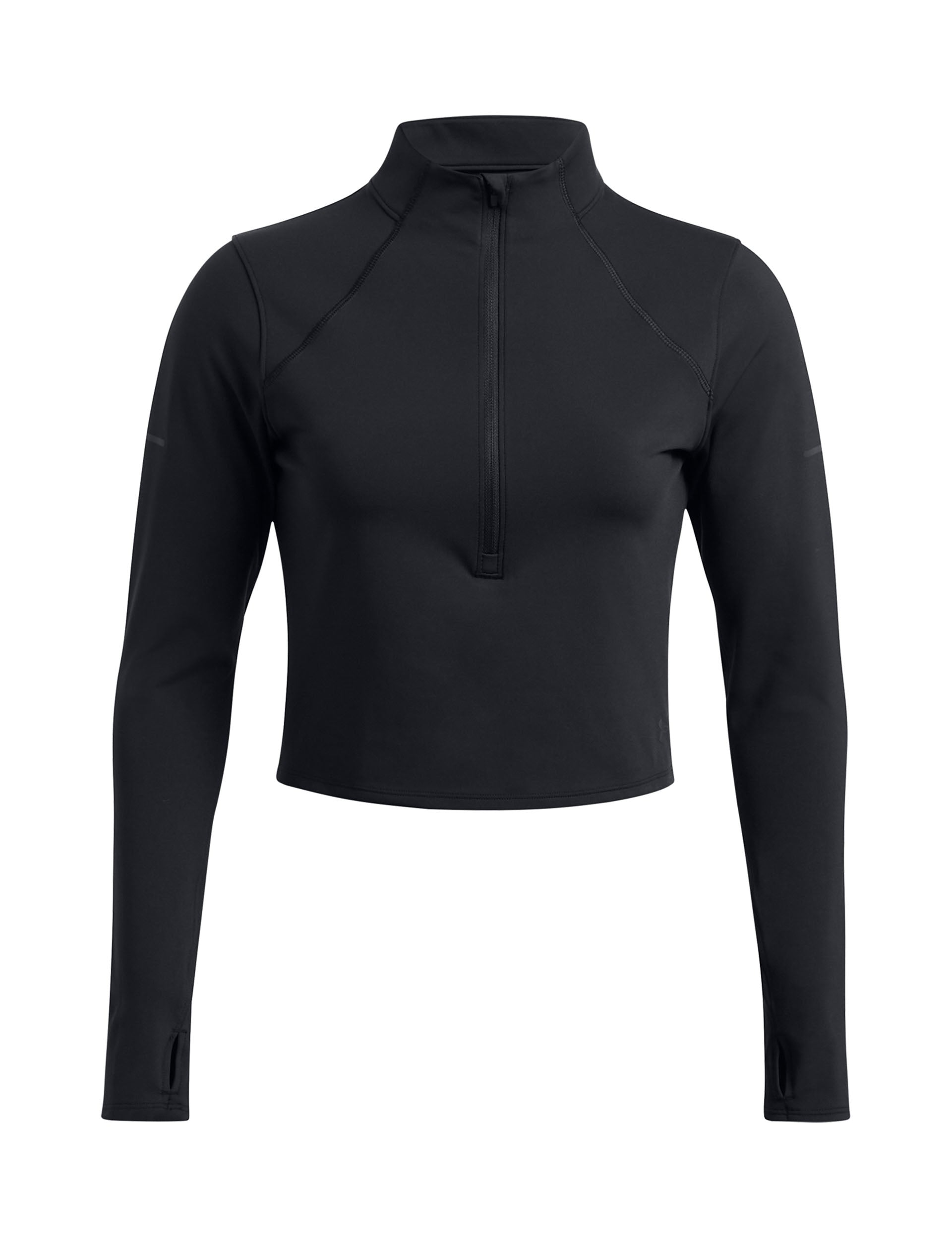 Launch Elite 1/2 Zip Pullover - Black with Reflective Stripes | Men's Lightweight Performance Running Jacket for Outdoor Training & Night Jogging