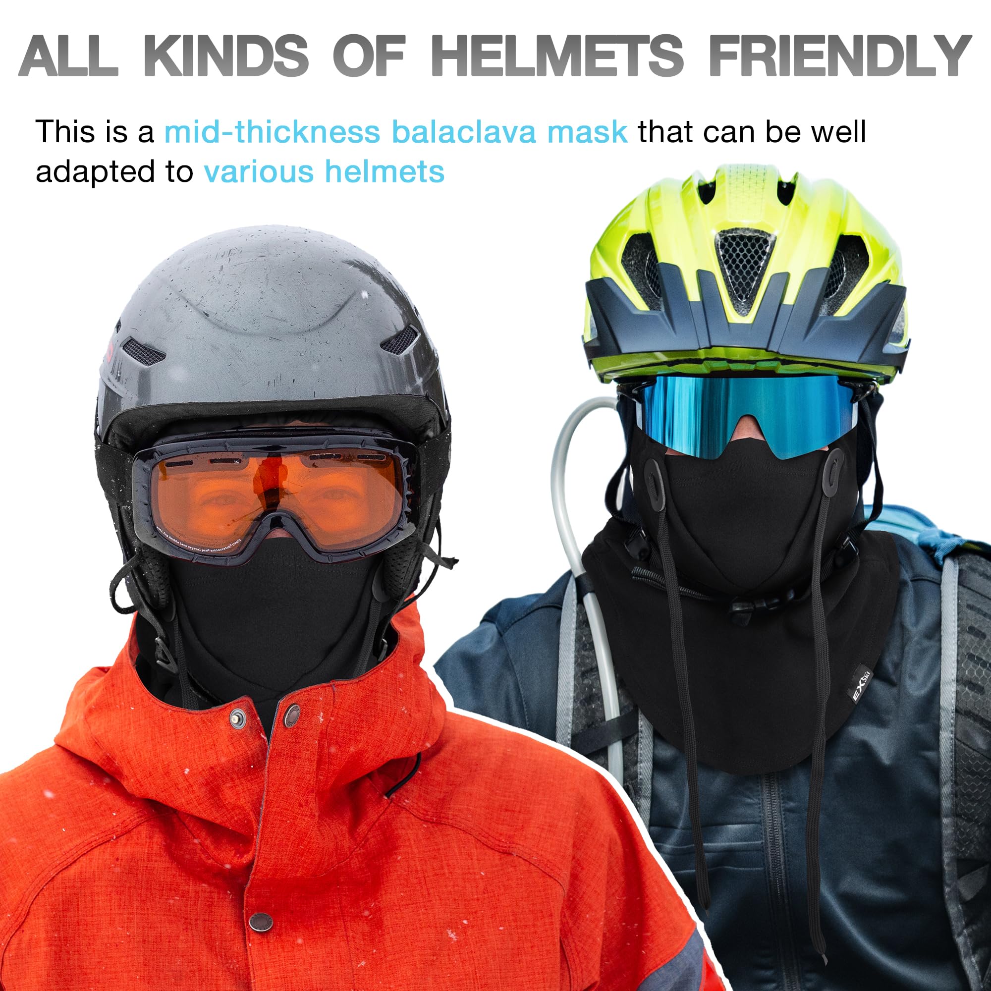 Balaclava Face Mask for Men & Women - 4-in-1 Warm Winter Ski Mask & Neck Warmer - Cold Weather Protection for Skiing, Cycling, Motorcycling & Outdoor Activities
