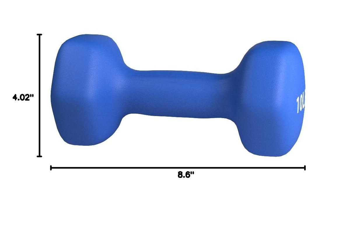 Amazon Basics Neoprene Dumbbell Hand Weights - Set of 2, 5 lbs Each for Home Gym, Strength Training & Fitness Workouts - Non-Slip Grip, Ideal for Women & Men