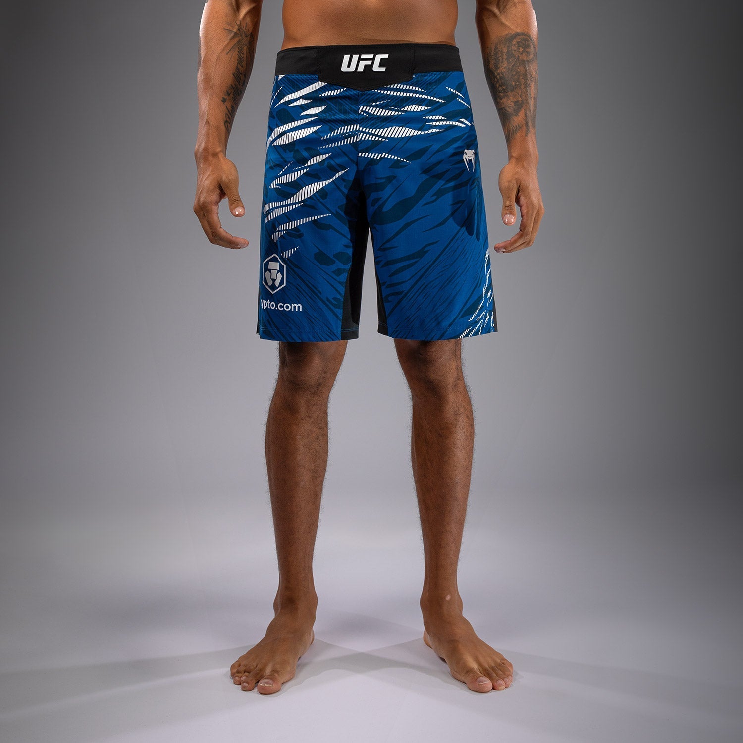 Venum UFC Fusion Authentic Fight Night Men's MMA Shorts - Long Fit Training & Competition Shorts in Blue - Perfect for MMA, BJJ, Muay Thai & Gym Workouts