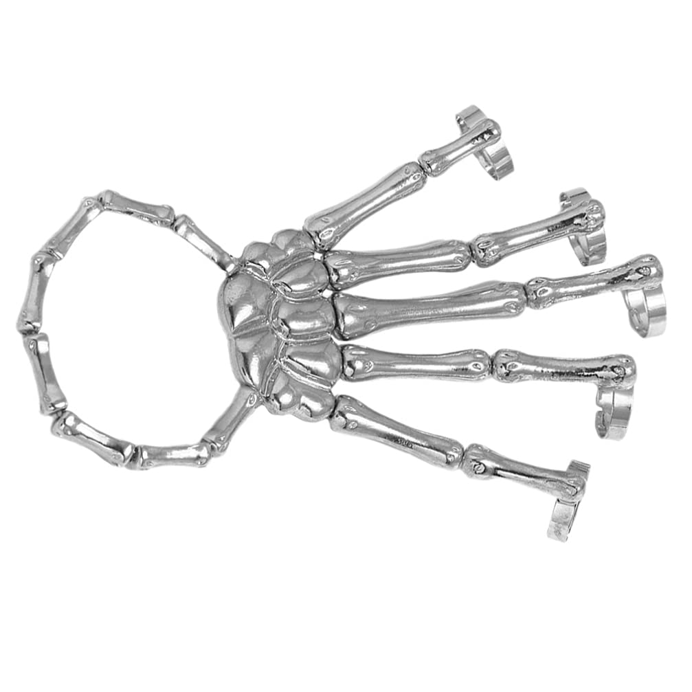 Gothic Skull Bracelet for Men & Women - Alloy Skeleton Bangle for Cosplay & Halloween