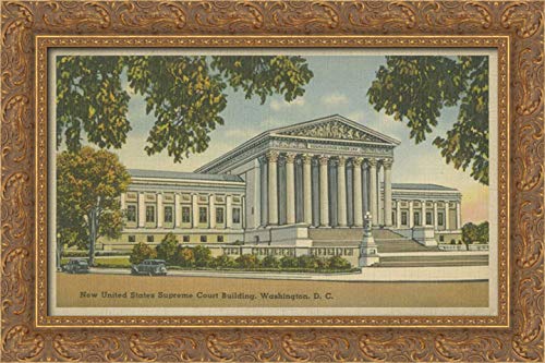24x17 Inch Gold Ornate Framed Canvas Art Print - Supreme Court Building Washington D.C. Wall Decor for Living Room, Office & Study