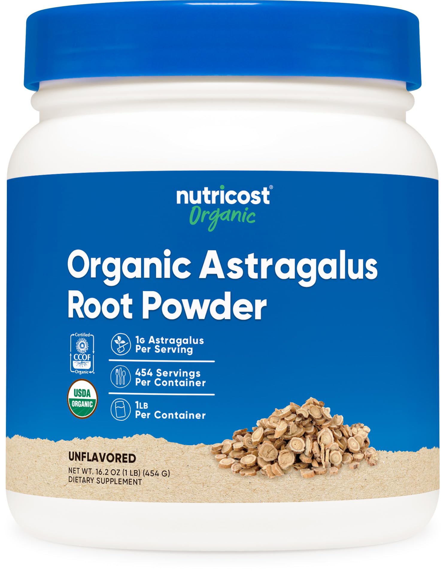 Nutricost Organic Astragalus Root Powder 1LB (454g) - Gluten Free, Non-GMO, Vegetarian, Pure & Natural Dietary Supplement - Boost Immunity & Energy - Perfect for Smoothies, Tea & Wellness Recipes