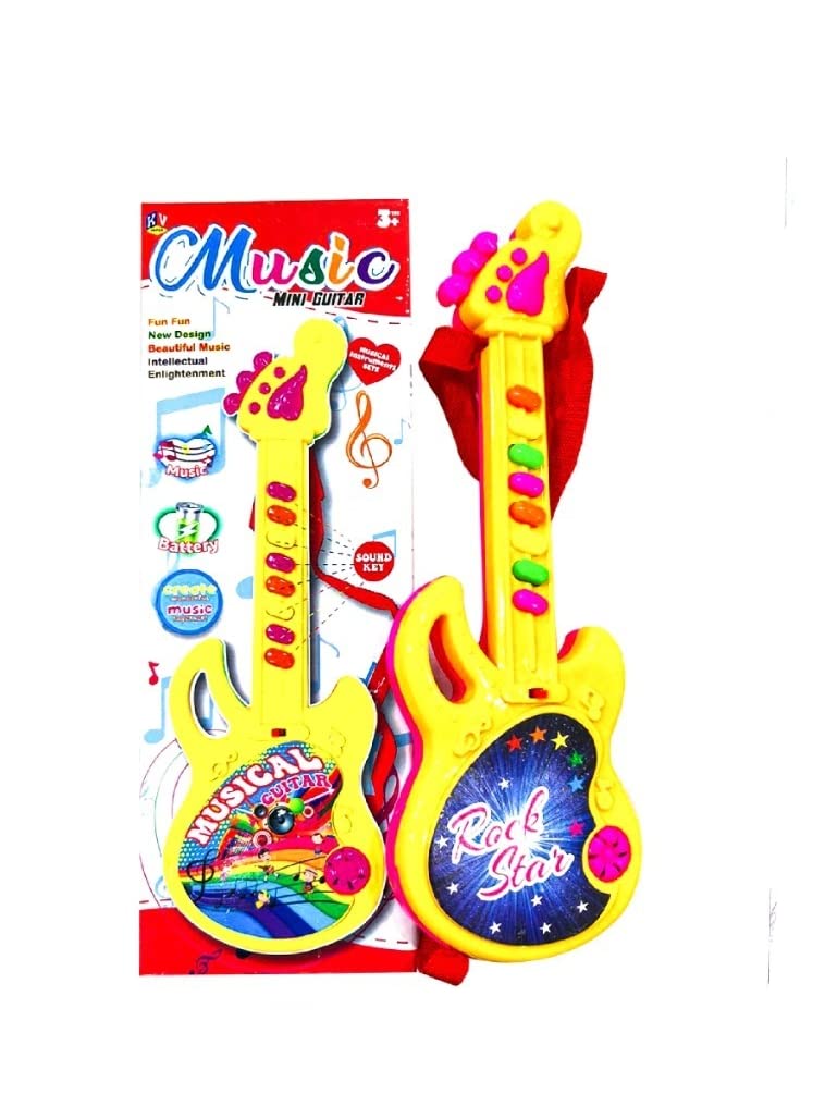 Battery Operated Mini Guitar for Kids - Colorful Musical Toy with Delightful Sounds & Light Effects | Perfect Birthday Gift, Early Learning Instrument, and Pretend Play for Toddlers