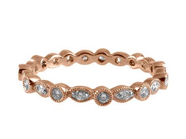 Exquisite 14K Rose Gold Diamond Ring for Women - Elegant Engagement, Wedding & Anniversary Jewelry Gift