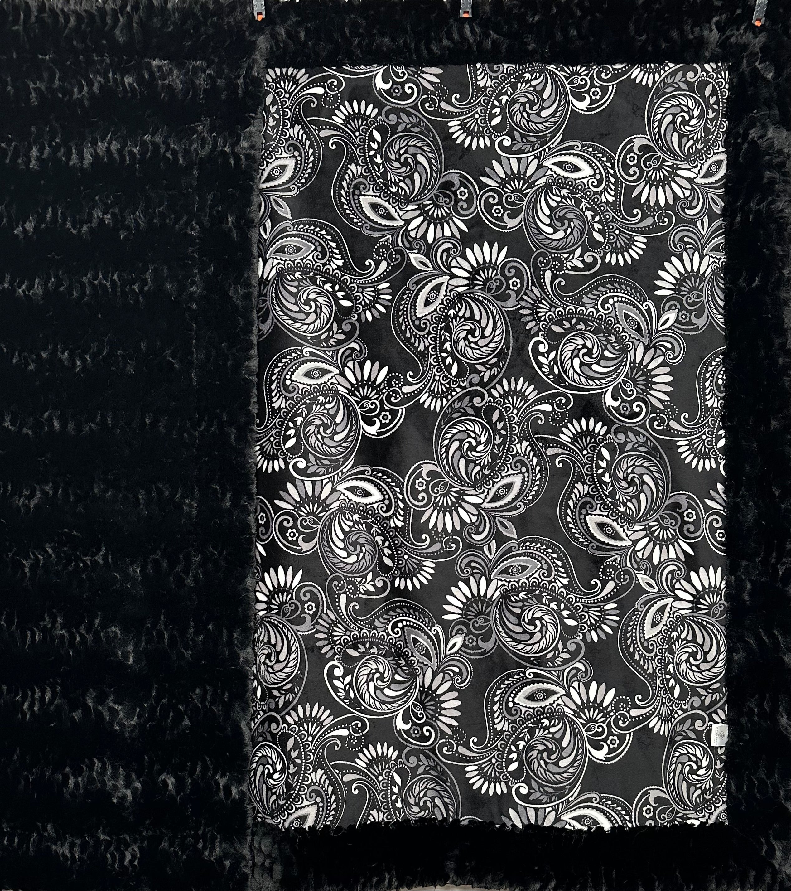 Paisley Black Florence Luxe X Long 51x90 Minky Blanket - Ultra Soft Plush Throw for Bed, Couch & Nursery - Perfect for Cozy Nights, Baby Gifts & Home Decor