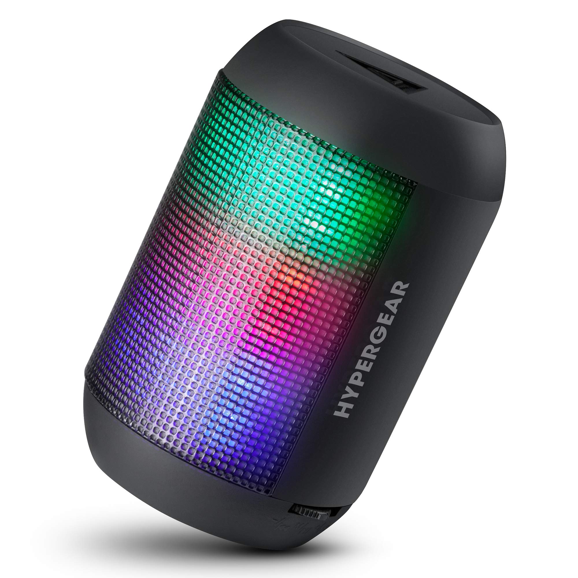 HyperGear Mini Bluetooth Speaker - Portable Wireless Speaker with HD Stereo Sound, Beat-Driven LED Light Show, Built-In Mic for Hands-Free Calls | Perfect for Home, Office, Outdoor Parties & Travel [15077]