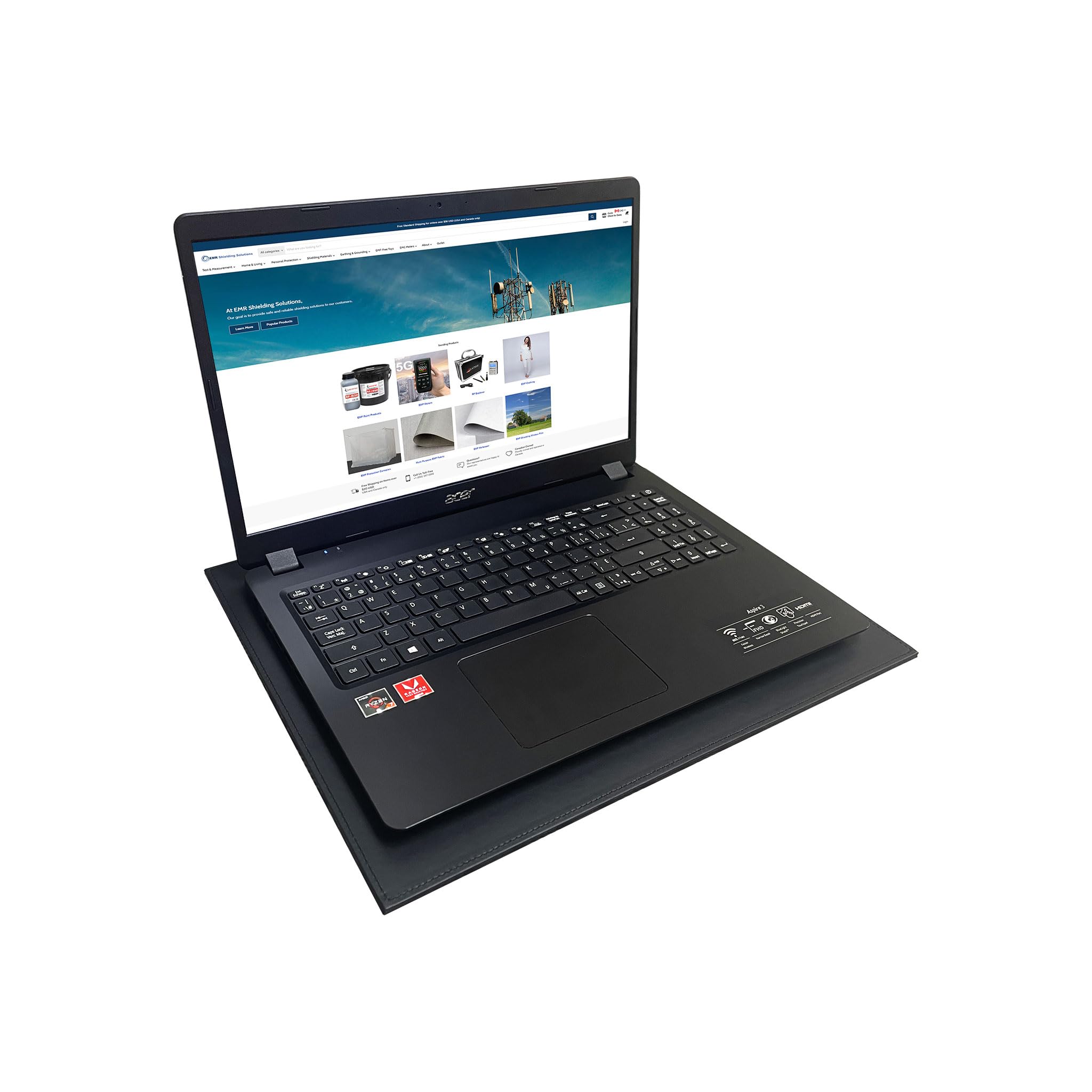 EMF Radiation Blocking Lap Desk for Laptop, iPad & Tablet - Portable Computer Shield with Heat Protection - Ideal for Home Office, Bed & Couch Use