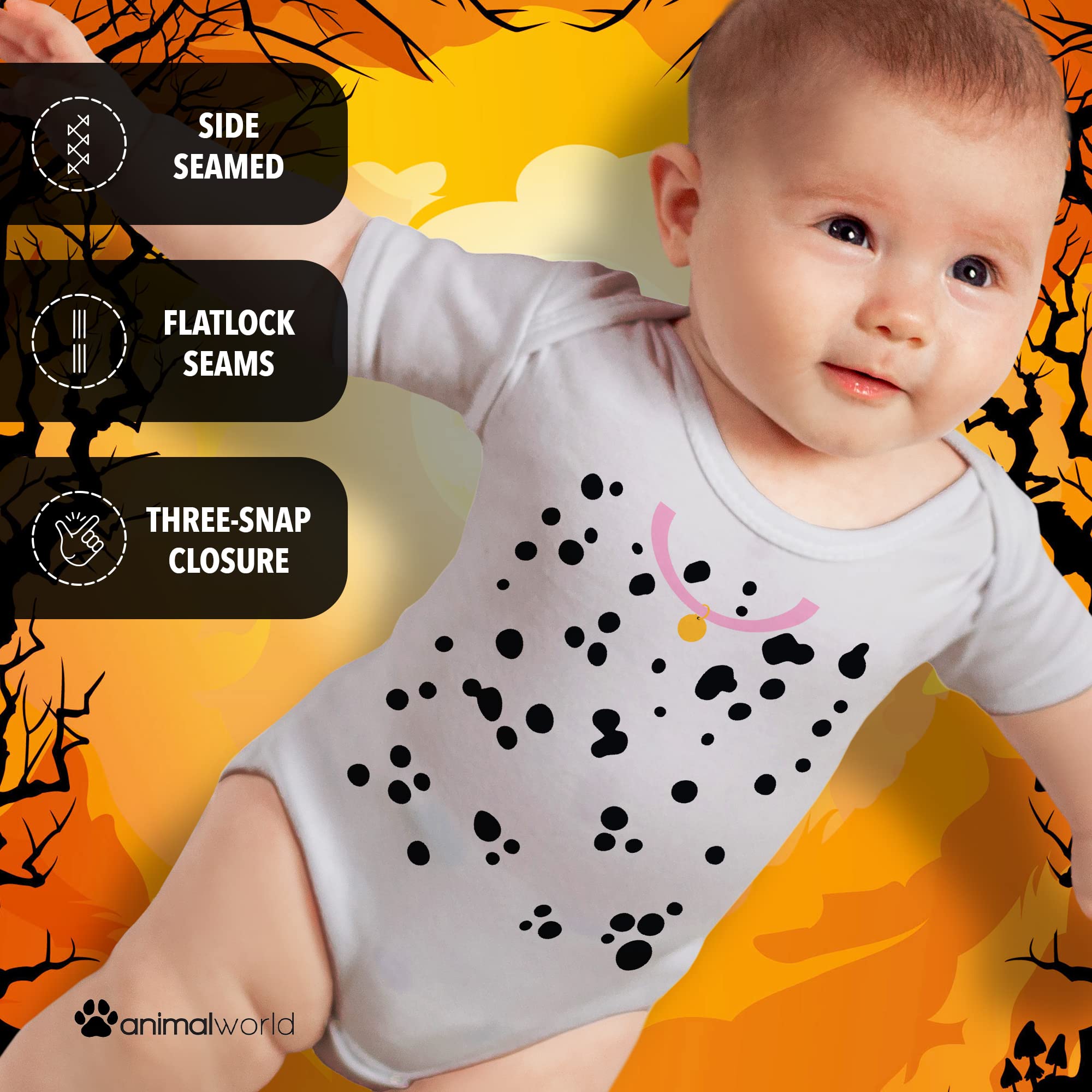 Halloween Dalmatian Puppy Costume - Soft Baby One-Piece Outfit for Infants & Toddlers | Perfect for Halloween Parties, Trick-or-Treating & Photo Shoots