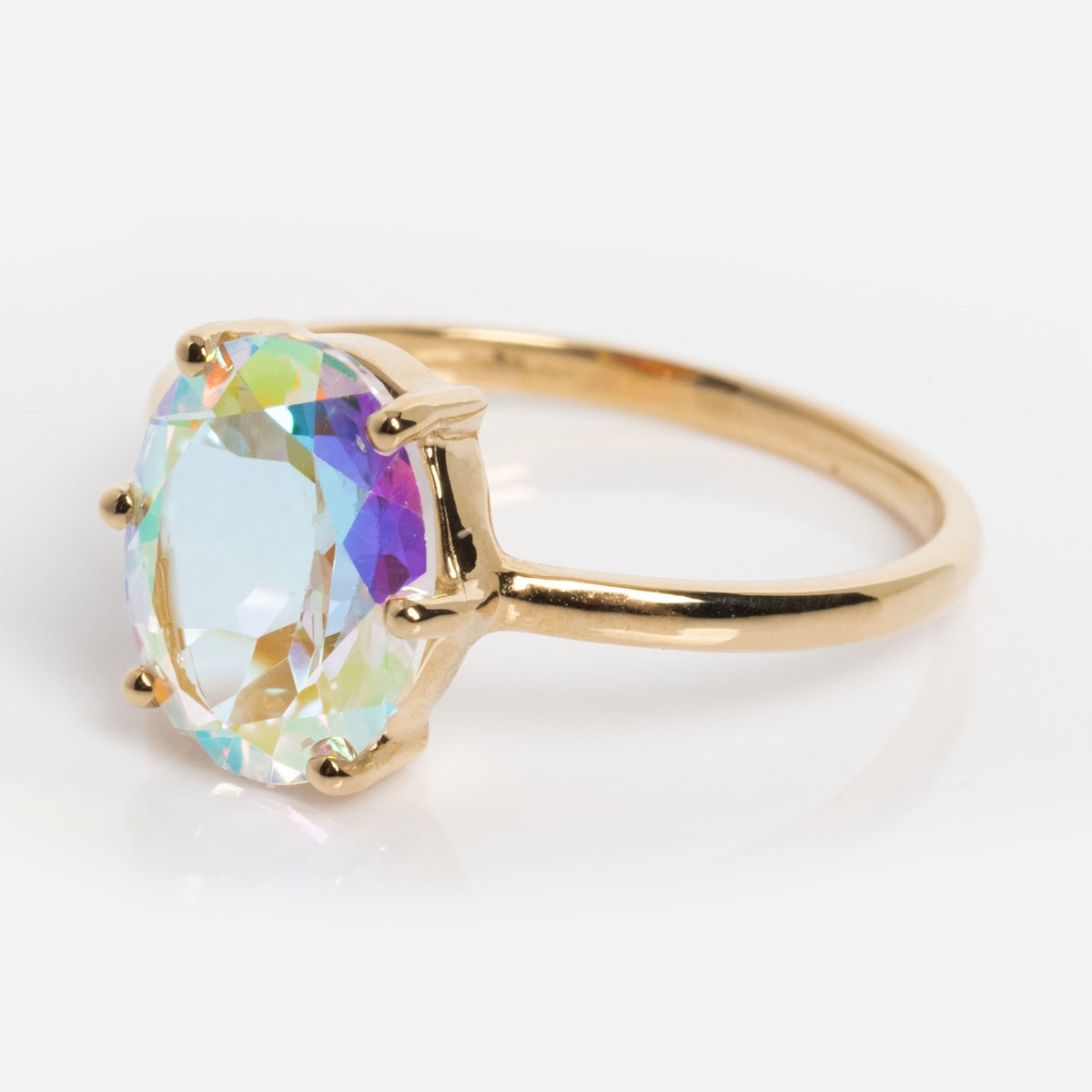 14K Angel Aura Solitaire Ring - Unique Handmade Gold Engagement Ring for Women, Vintage Inspired Wedding Band, Perfect for Proposals, Anniversaries & Special Occasions