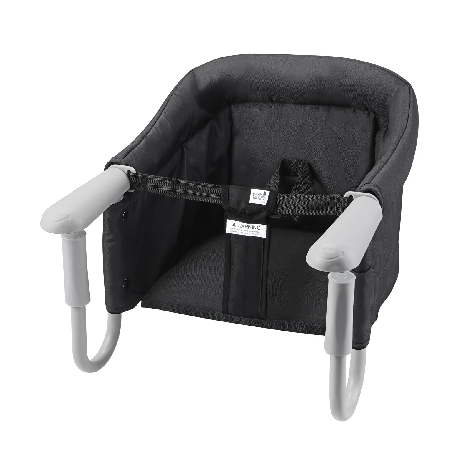 PandaEar Portable Baby High Chair - Travel Hook On Dining Booster Seat for Infants & Toddlers | Clip On Table Chair for Safe & Comfortable Feeding at Home, Restaurants, or Outdoor Picnics (Black)
