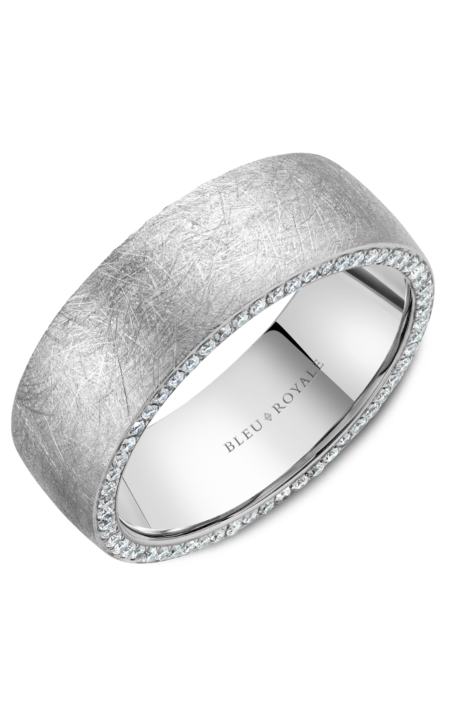 Bleu Royale Men's Wedding Band RYL 020WD8 - 14K White Gold Classic Ring for Grooms & Engagement - Perfect for Weddings, Anniversaries & Special Occasions