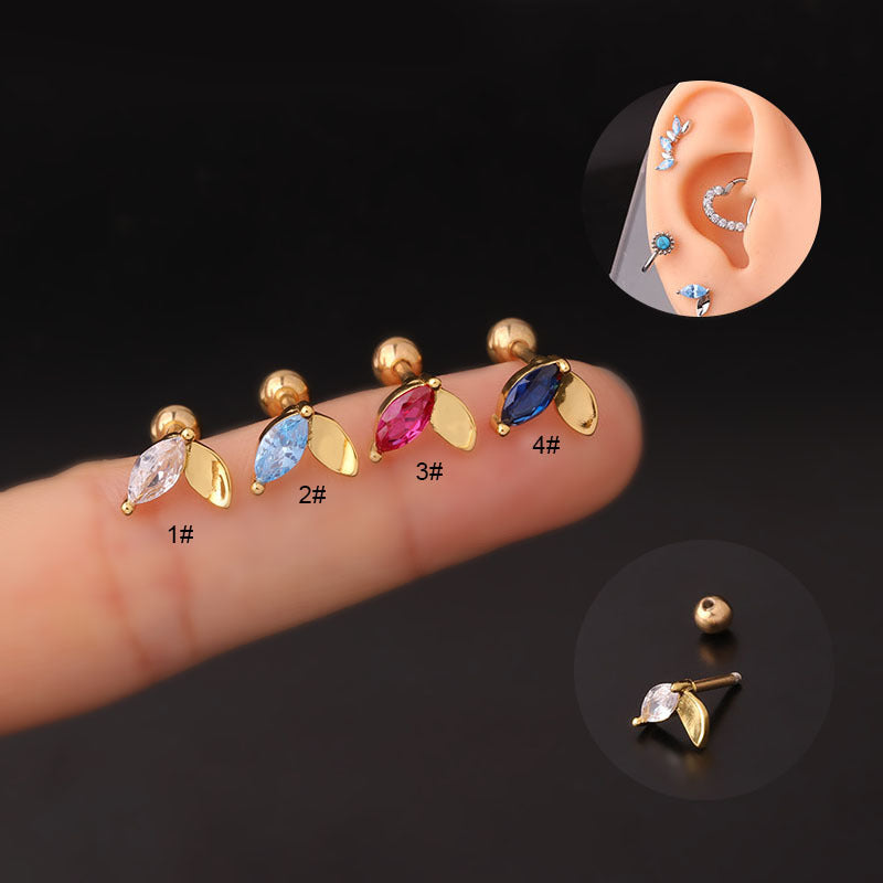 16G Tiny Cartilage Stud Earrings - Marquise Shape Surgical Steel Earrings for Women | Perfect for Daily Wear, Parties & Gifts