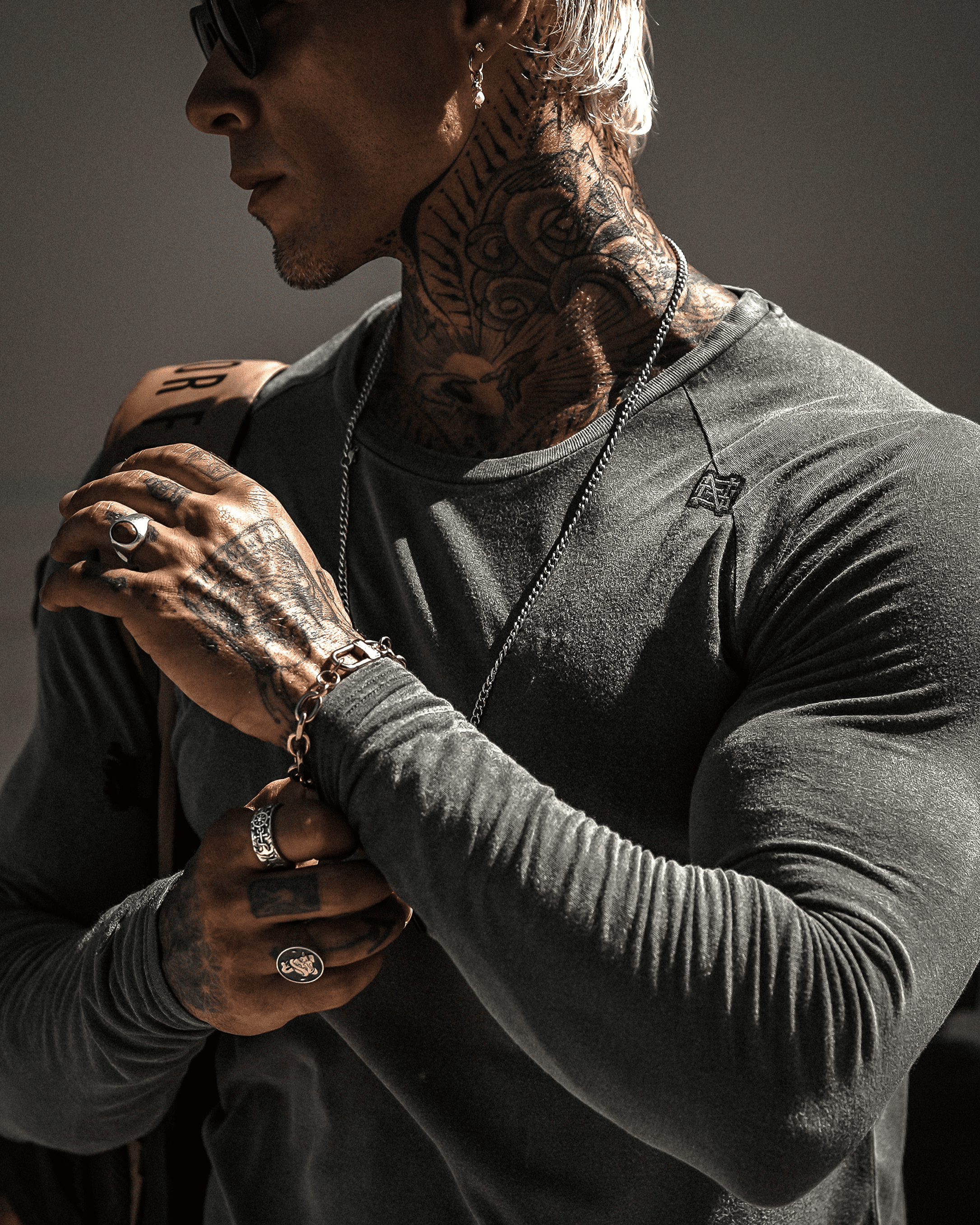 Men's Moto Long Sleeve Shirt - Blue Biker Style Top for Casual Wear & Motorcycle Riding | Perfect for Everyday Outfits & Outdoor Adventures