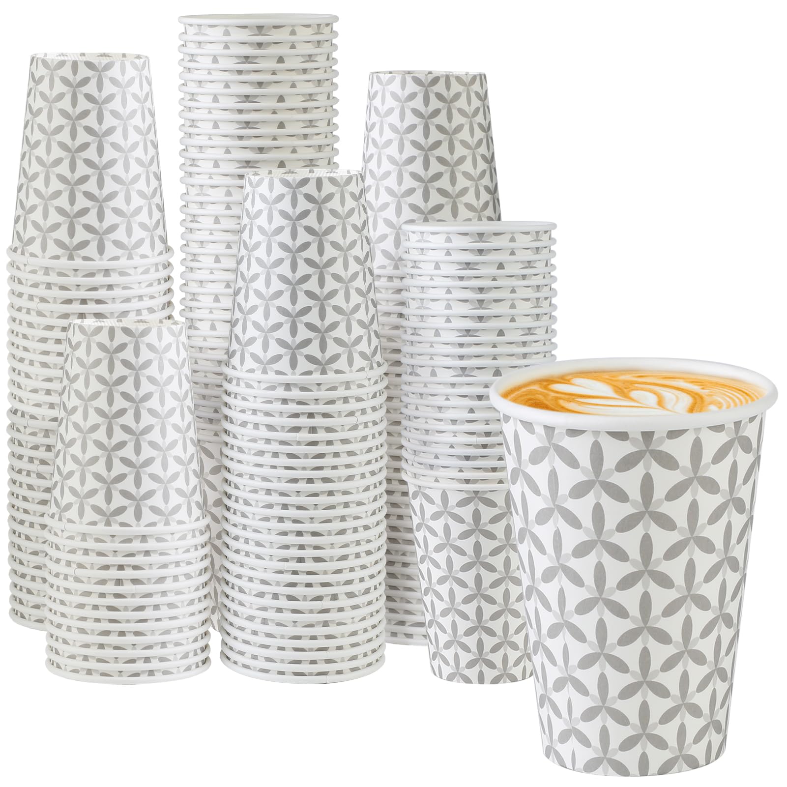 Lamosi 180 Pack 12 oz Disposable Paper Coffee Cups - Leakproof Hot Drink Cups for Cafe, Office, Party - Perfect for Coffee Shops, Office Break Rooms, and Catering Events