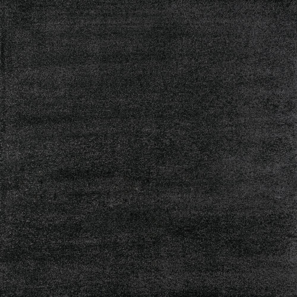 Black Haze Solid Low Pile Area Rug - Soft Modern Floor Covering for Living Room, Bedroom & Office