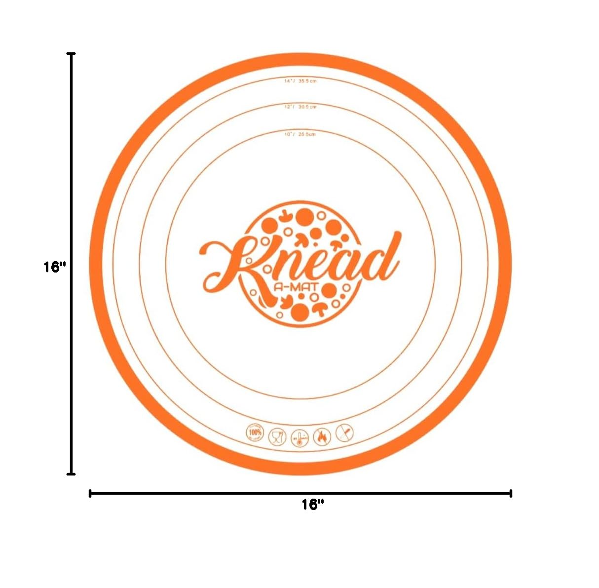 Knead-A-Mat Large Round Silicone Dough Mat - Non-Stick Baking Mat for Bread, Pastry & Pizza Dough - Perfect for Home Bakers & Professional Kitchens