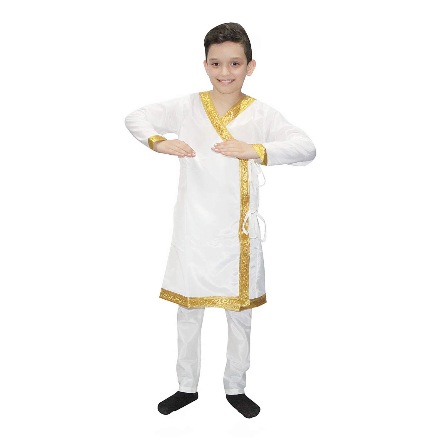 Kaku Fancy Kathak Dance Costume for Boys - Classical Indian Dancewear, Performance Outfit, Cream Color | Perfect for Kathak Performances, Cultural Events & Dance Competitions