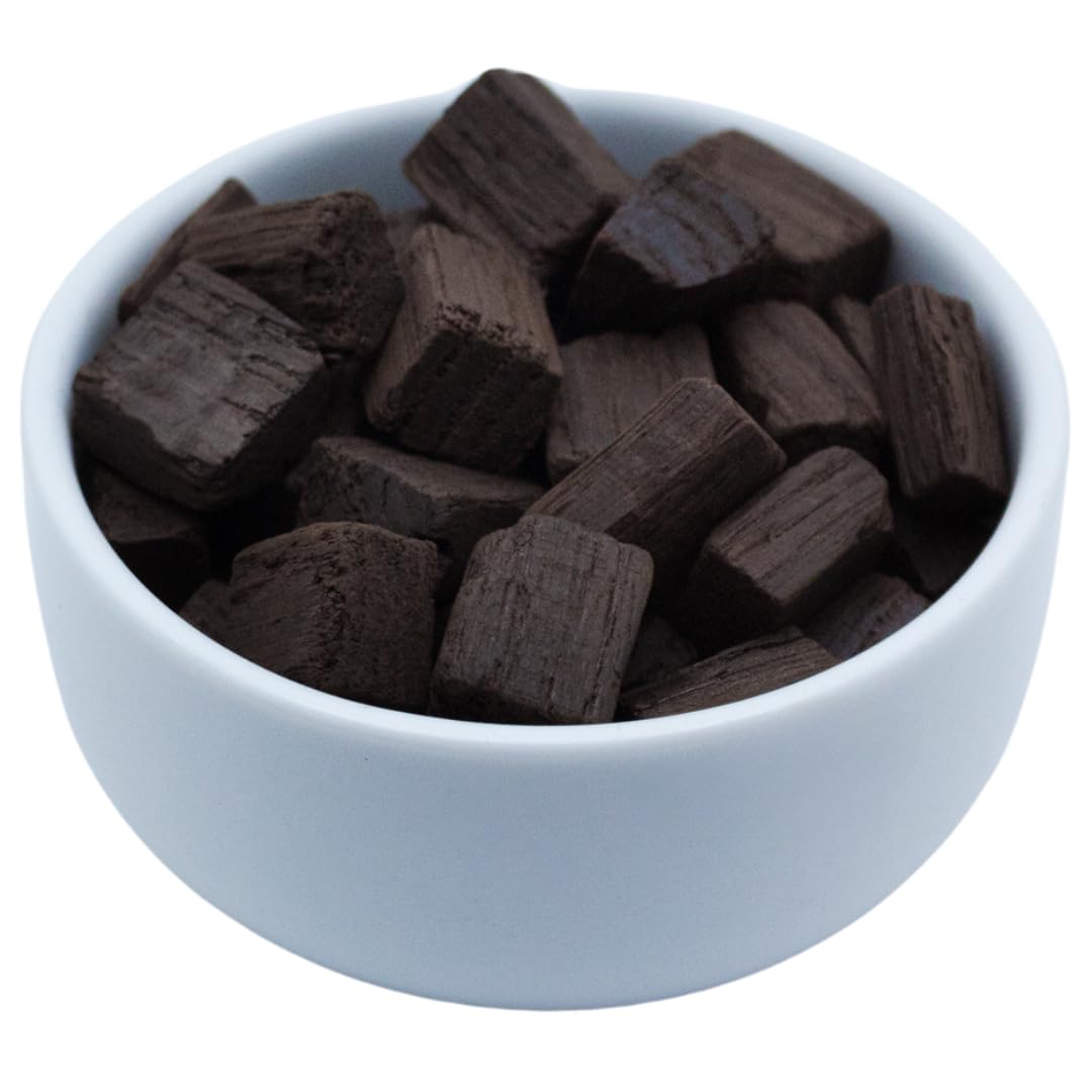 French Oak Wood Cubes for Brewing & Aging - Heavy Toast 1.5 oz - Perfect for Wine, Whiskey, Beer & Cocktail Making - Home Brewing & Bar Use