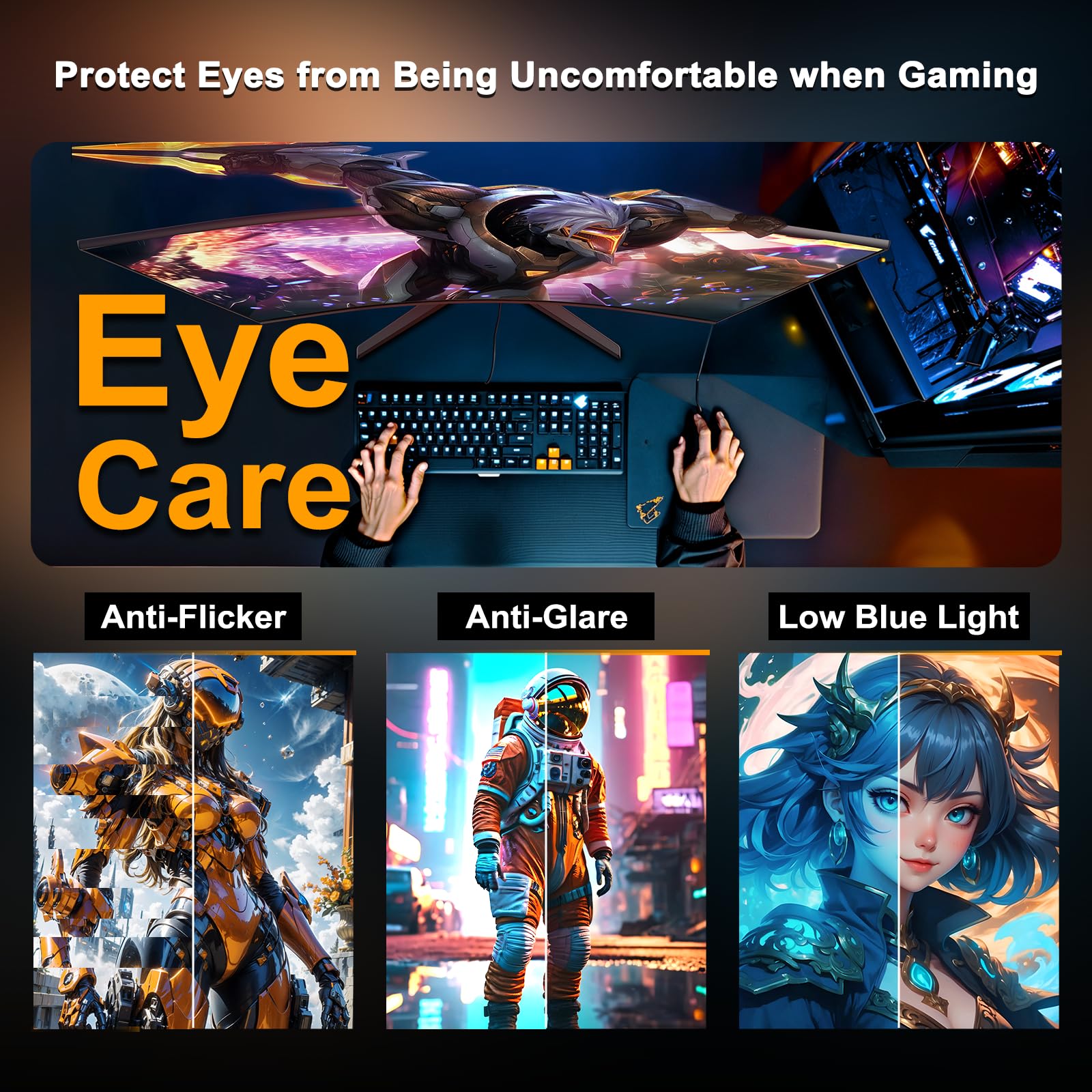24 Inch Curved Gaming Monitor 180Hz 1ms MPRT - SANSUI FHD 1080P Computer Monitor with Built-in Speakers, FreeSync, 130% sRGB HDR, HDMI & DP Ports, VESA Mount - Perfect for Esports, Streaming & Home Office (Includes HDMI Cable)