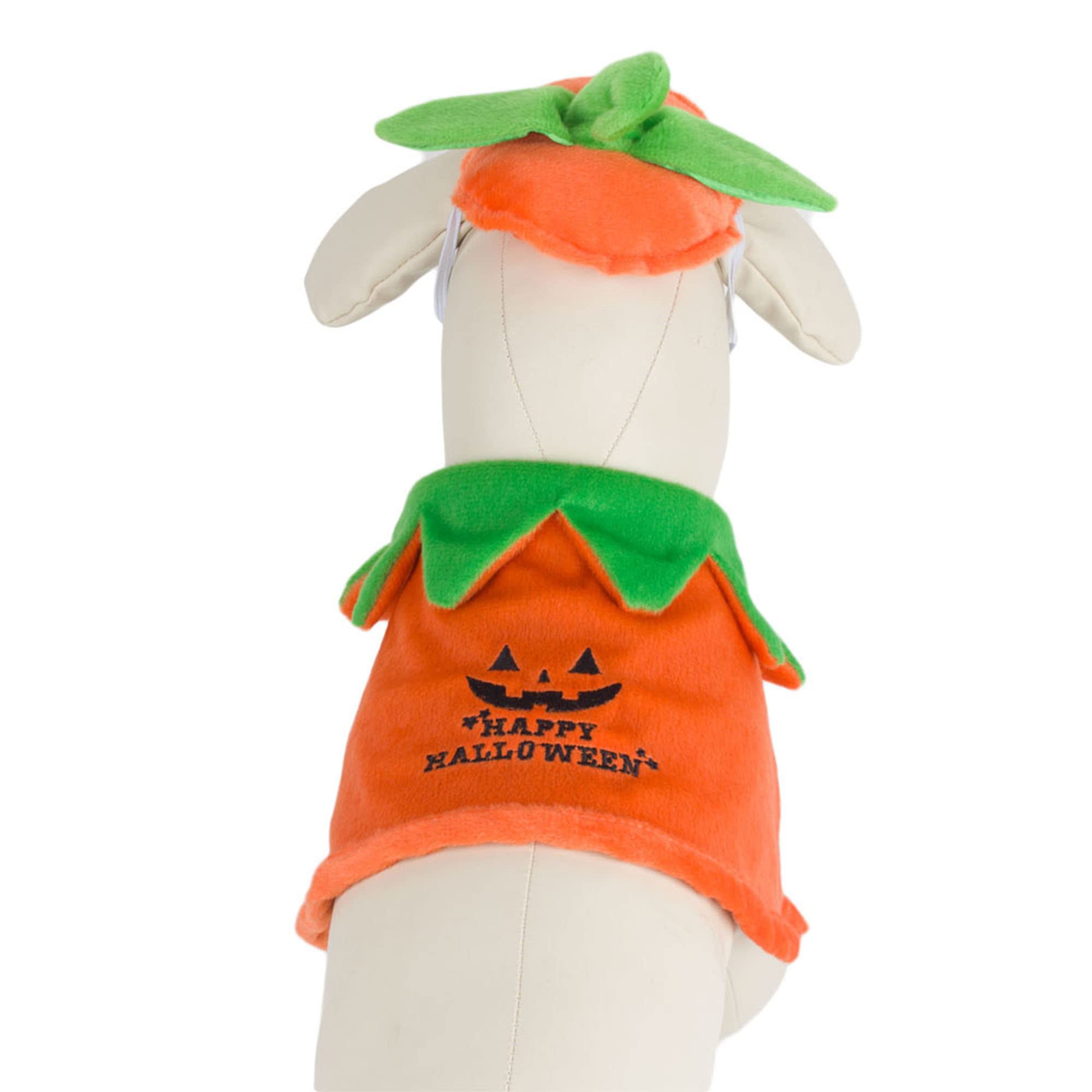 ADOGGYGO Halloween Dog Costume Set - Pumpkin Cloak & Hat for Small to Medium Dogs | Pet Pumpkin Outfit for Halloween Parties & Photo Shoots