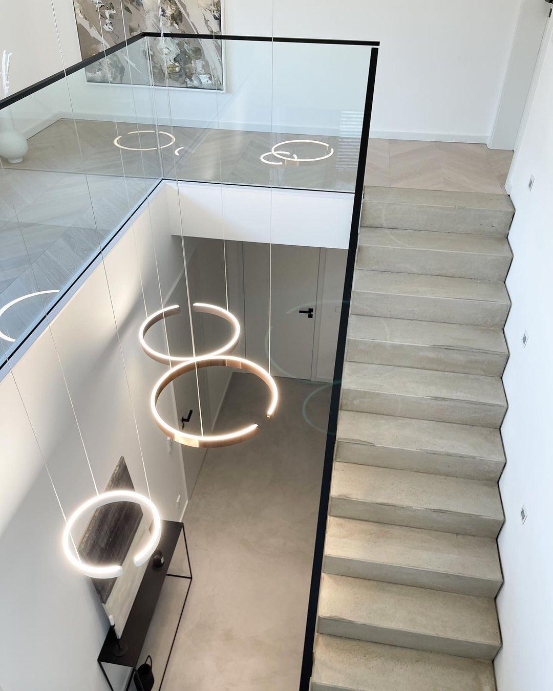 Modern Circular Chandelier - Elegant Ceiling Light Fixture for Dining Room, Living Room & Bedroom | Perfect for Home Decor & Interior Design