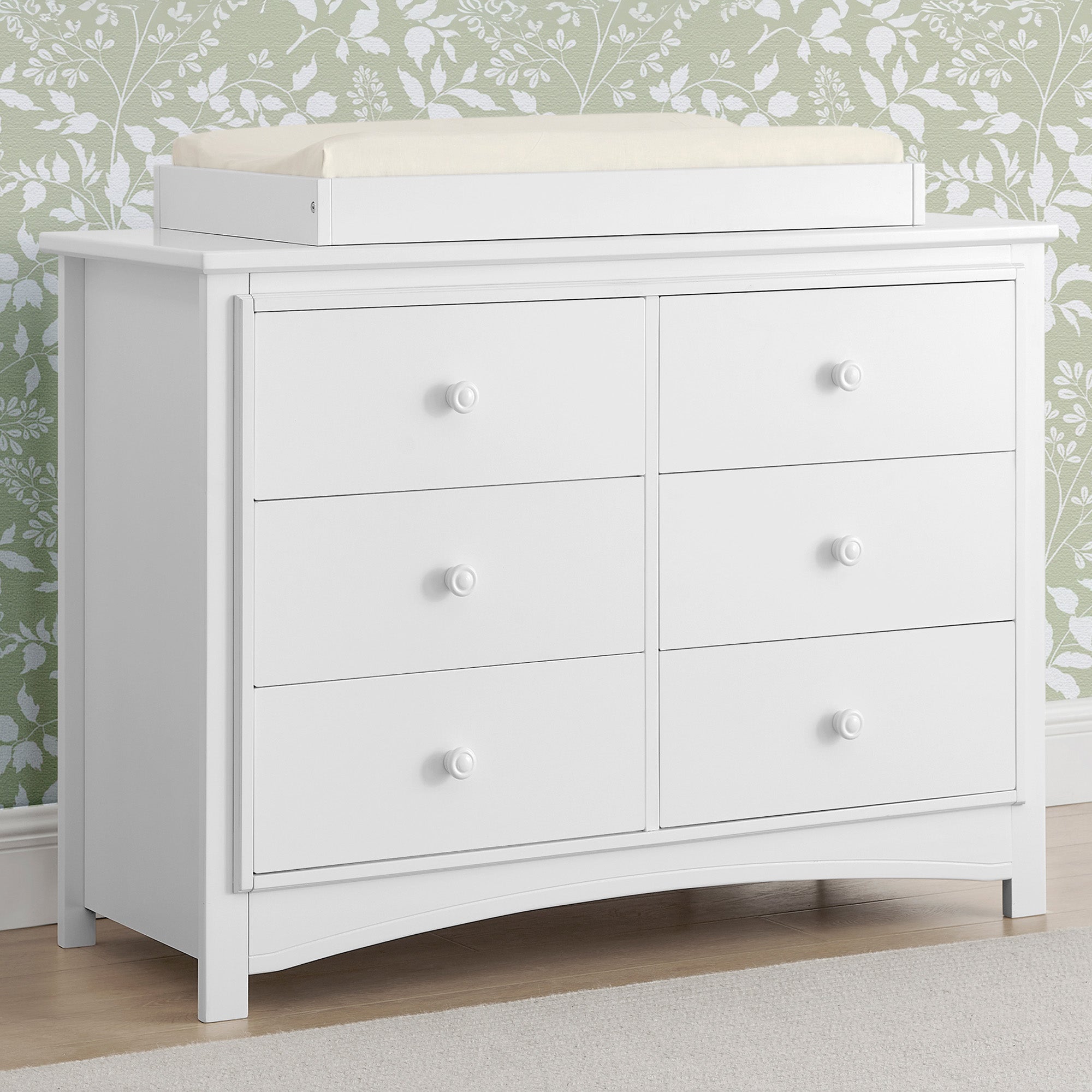 Perry 6 Drawer Dresser with Interlocking Drawers - Sturdy Wooden Bedroom Furniture for Closet Organization & Home Storage