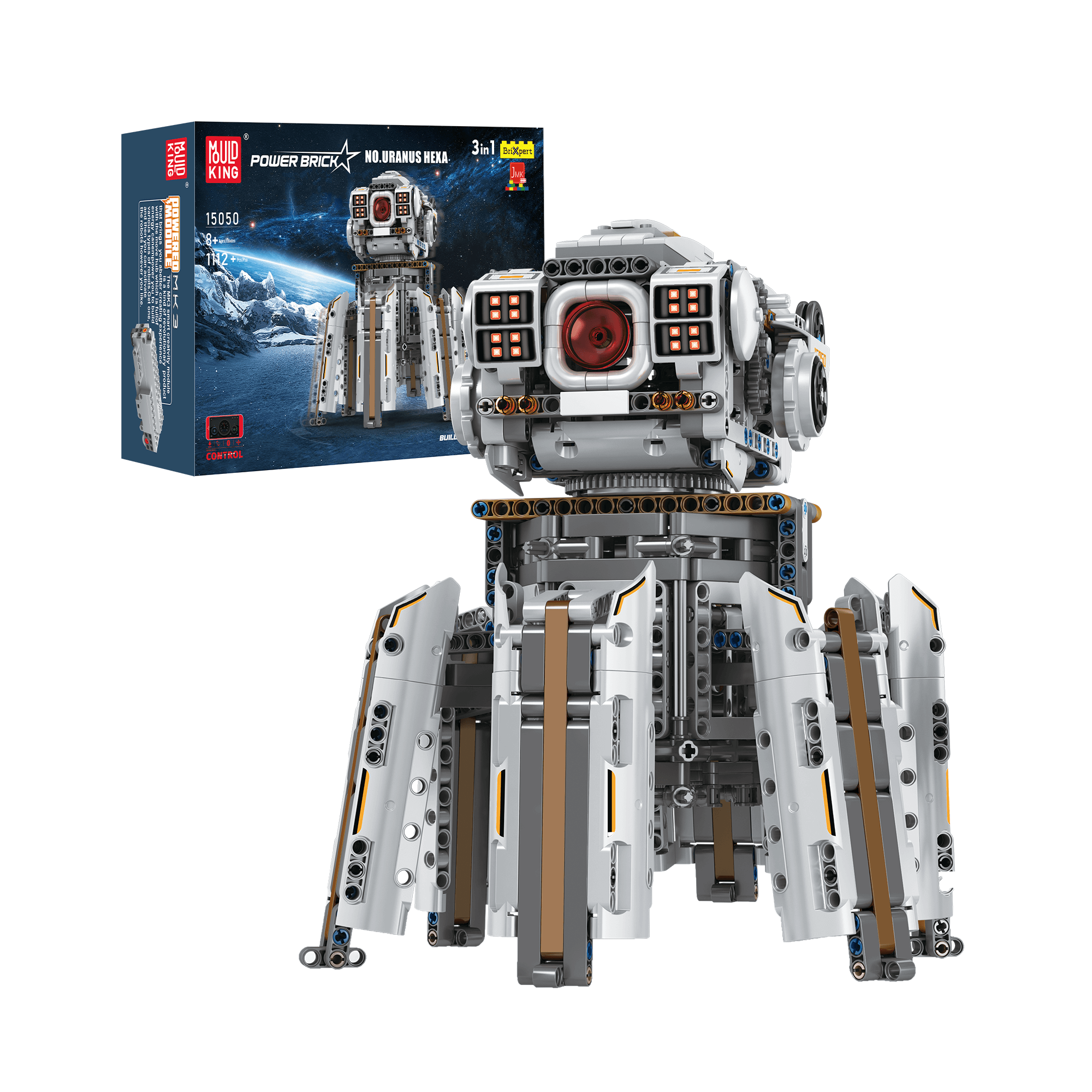 MOULD KING 15050 Creative 3-in-1 Uranus Heka Building Set - 1,112 PCS STEM Educational Toy for Kids & Adults | Perfect for Birthday Gifts, DIY Projects & Collectors Display