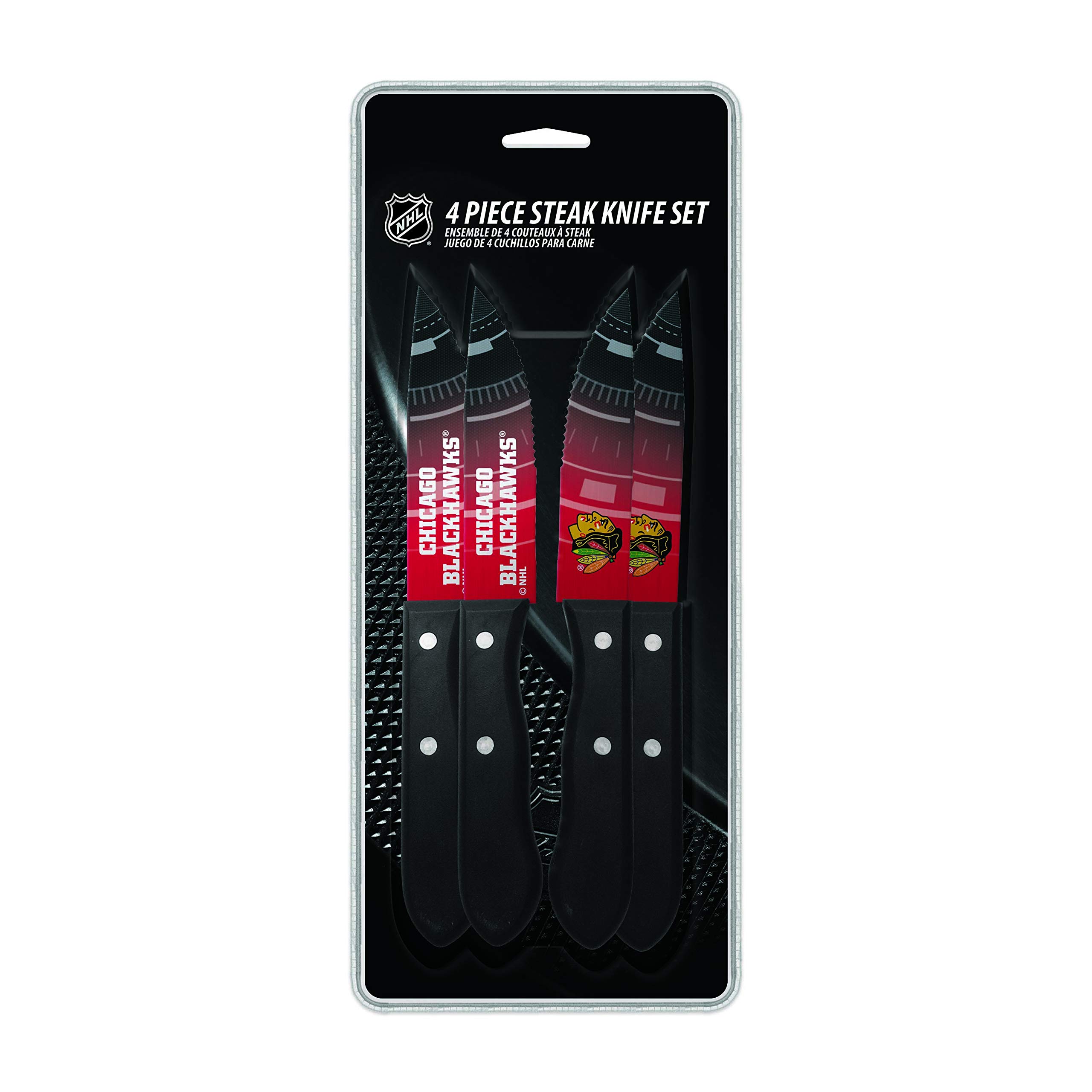 Premium NHL Themed Steak Knives Set - Unisex Stainless Steel Steak Knives for Meat Cutting - Perfect for Game Day BBQs, Tailgating & Sports Fan Gifts