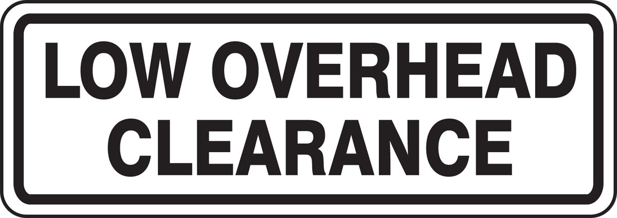 Accuform Low Overhead Clearance Safety Sign (FRR290RA) - Durable Industrial Warning Sign for Warehouses, Factories & Construction Sites