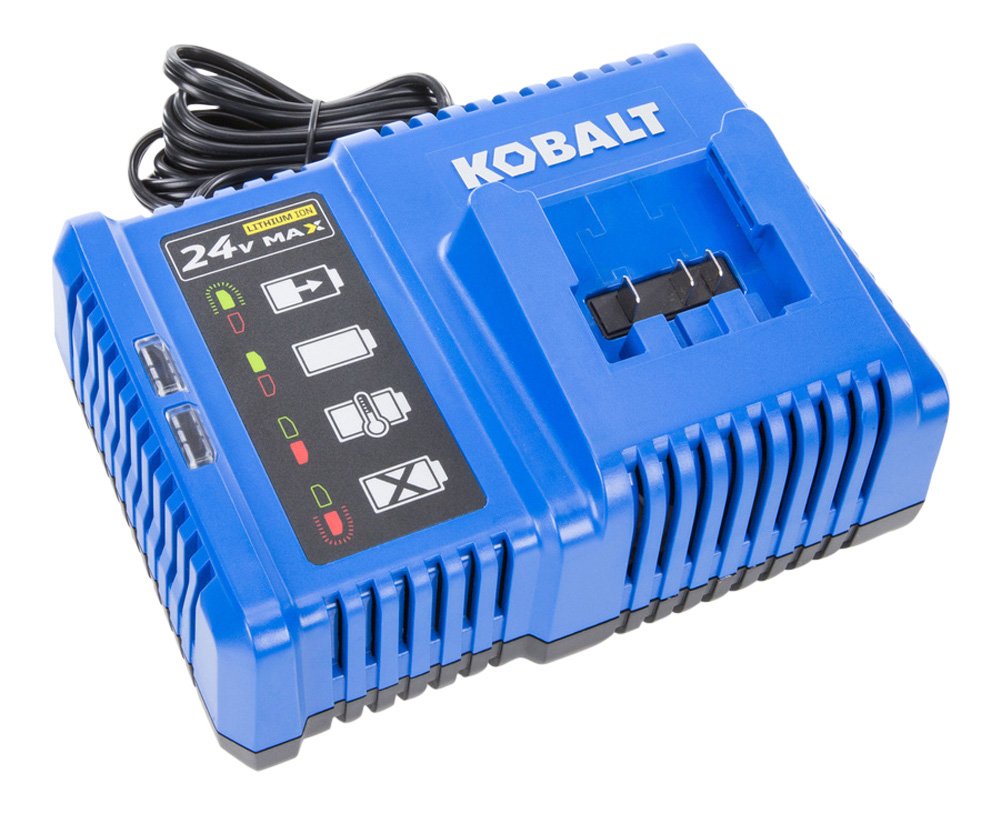 Kobalt 24V Max Lithium-Ion Battery Charger - Fast Charging for Power Tools - Compatible with Kobalt 24-Volt Cordless Tools - Perfect for DIY Projects, Home Repairs and Jobsite Use
