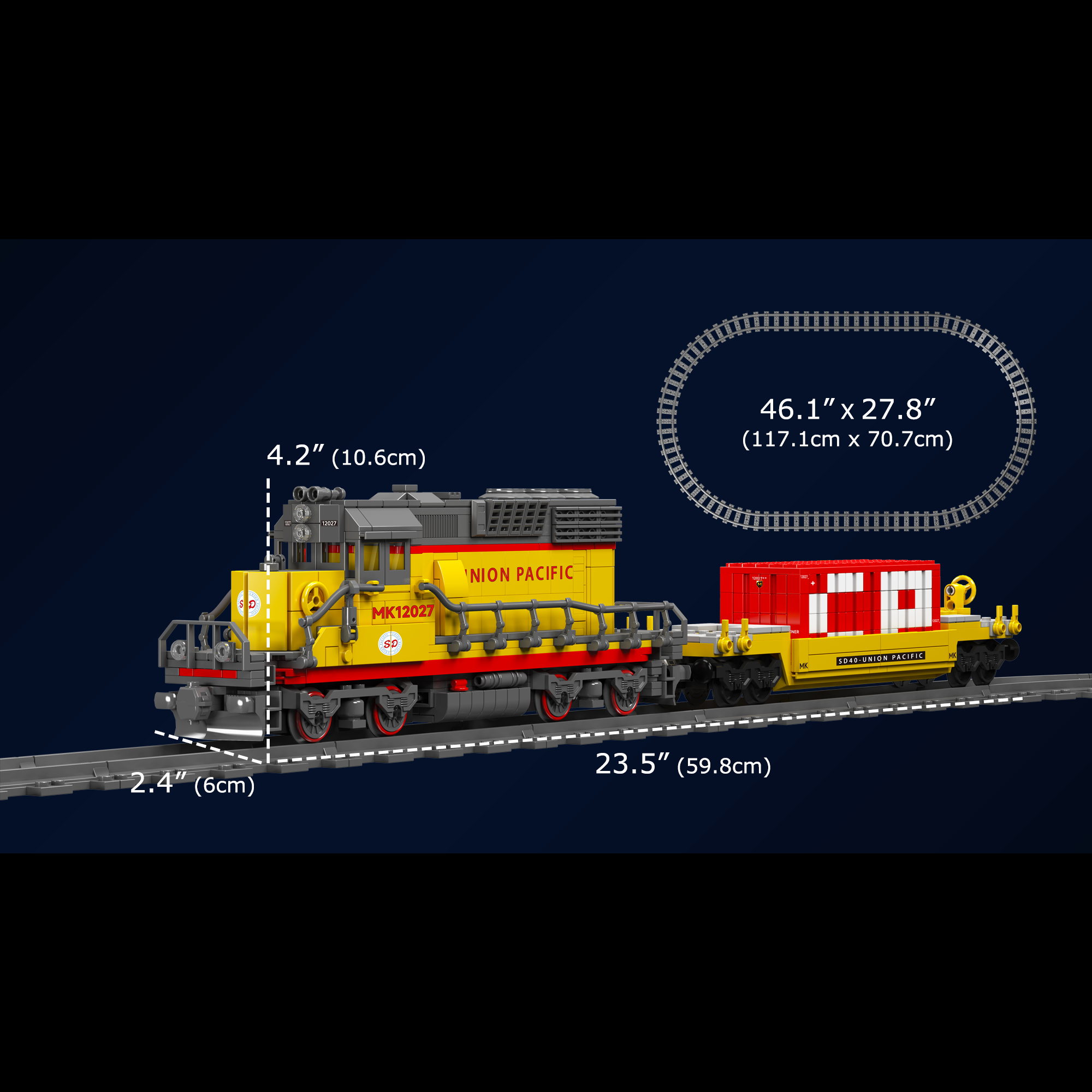 Mould King 12027 SD40-2 Diesel Locomotive Building Kit | 1,257 Piece Model Train Set for Adults & Teens | Collectible Display or DIY Railroad Project