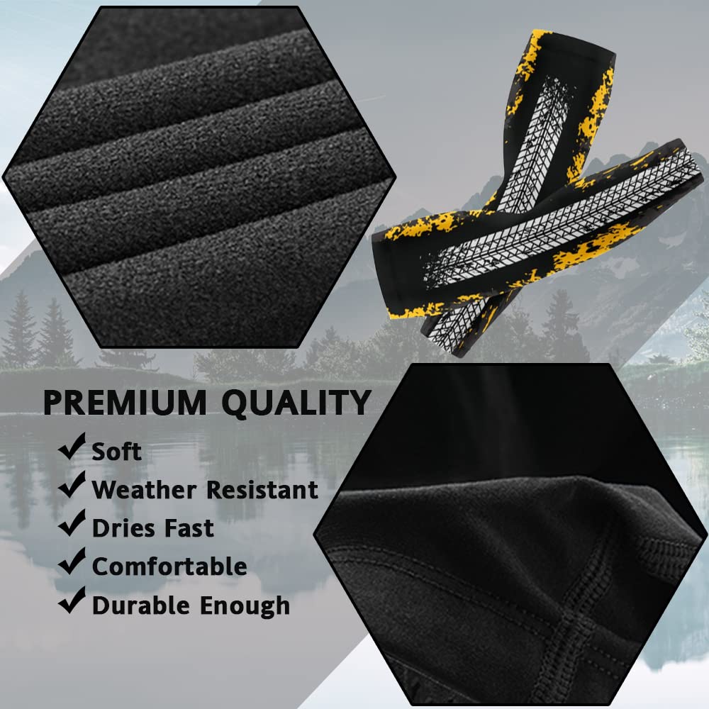 UV Protection Arm Sleeves for Men & Women - Cycling & Chef Printed Arm Warmers | Sun Protection for Outdoor Sports, Cooking & Workouts