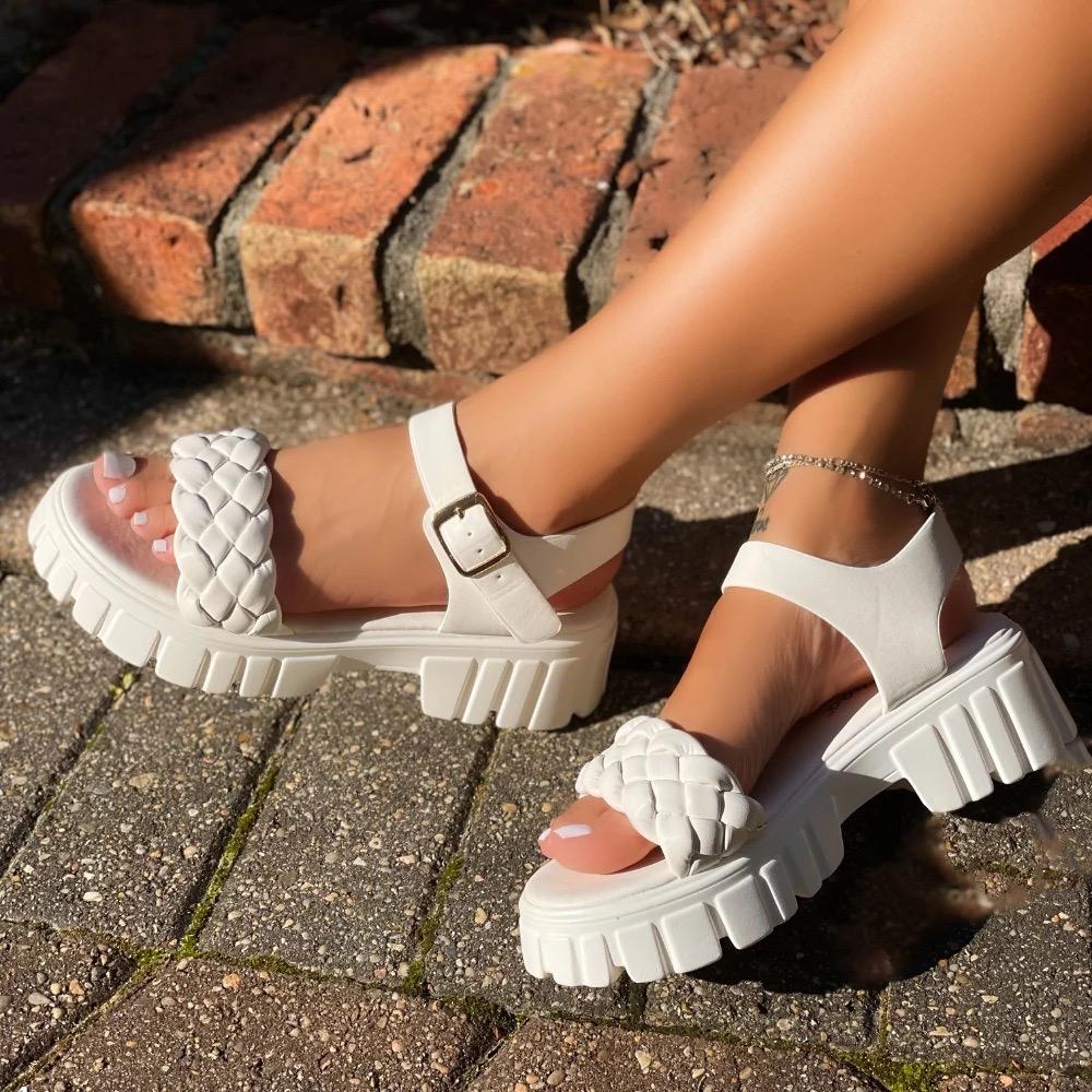 Hillary Women's White Sandals - Comfortable Summer Beach Walking Shoes for Outdoor, Vacation & Casual Wear