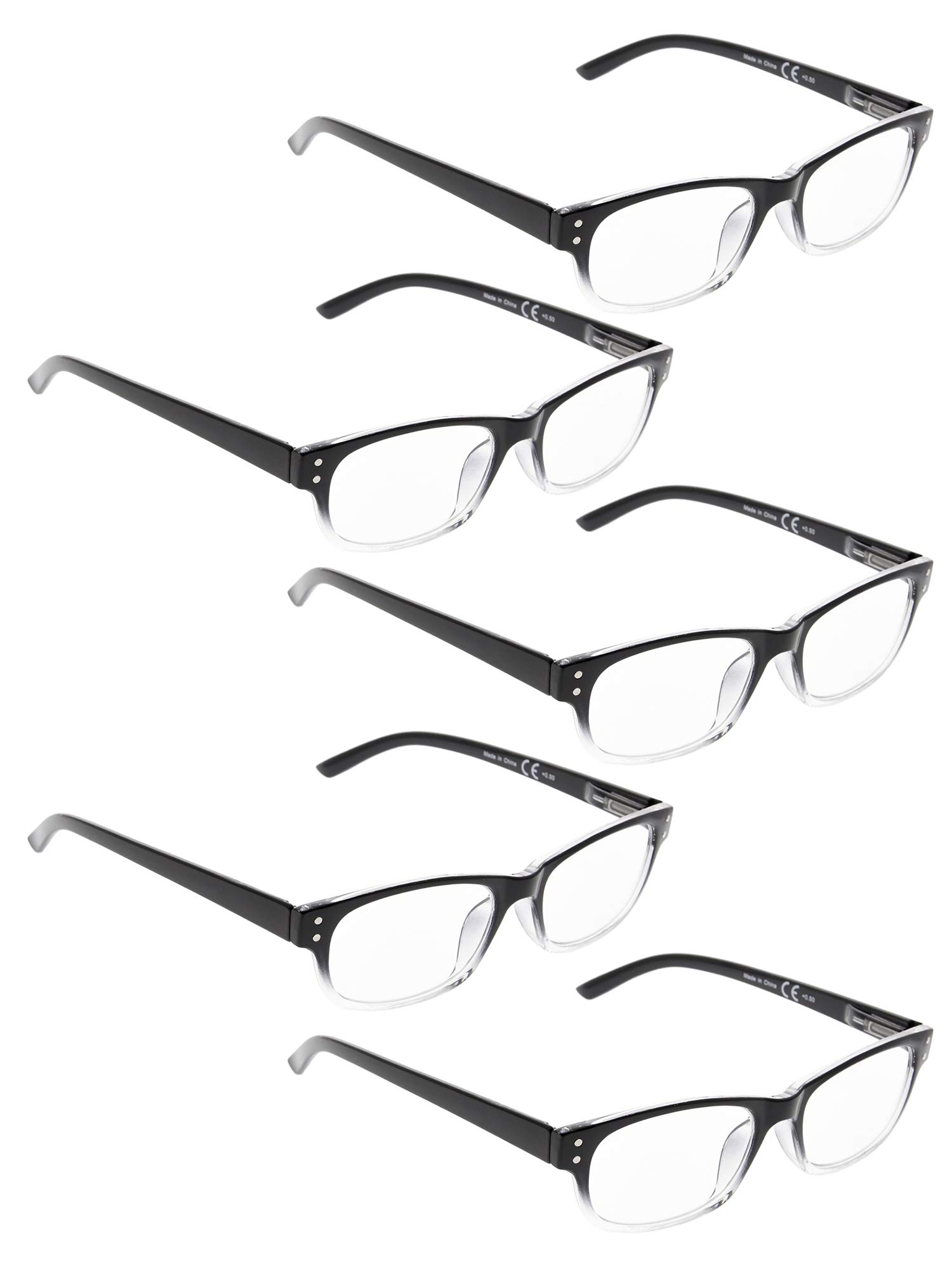 5-Pack Vintage Reading Glasses with Case - Classic Sunshine Readers for Men & Women - Perfect for Reading, Crafts, and Outdoor Activities